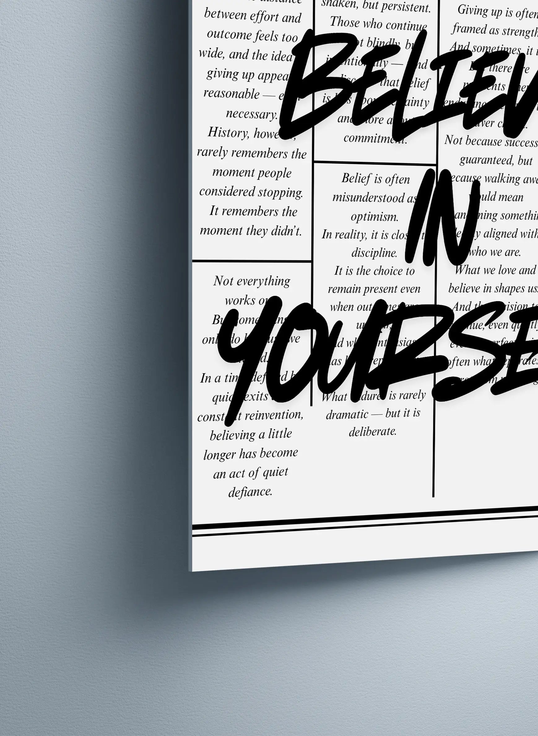 Metallbild - "Believe In Yourself"