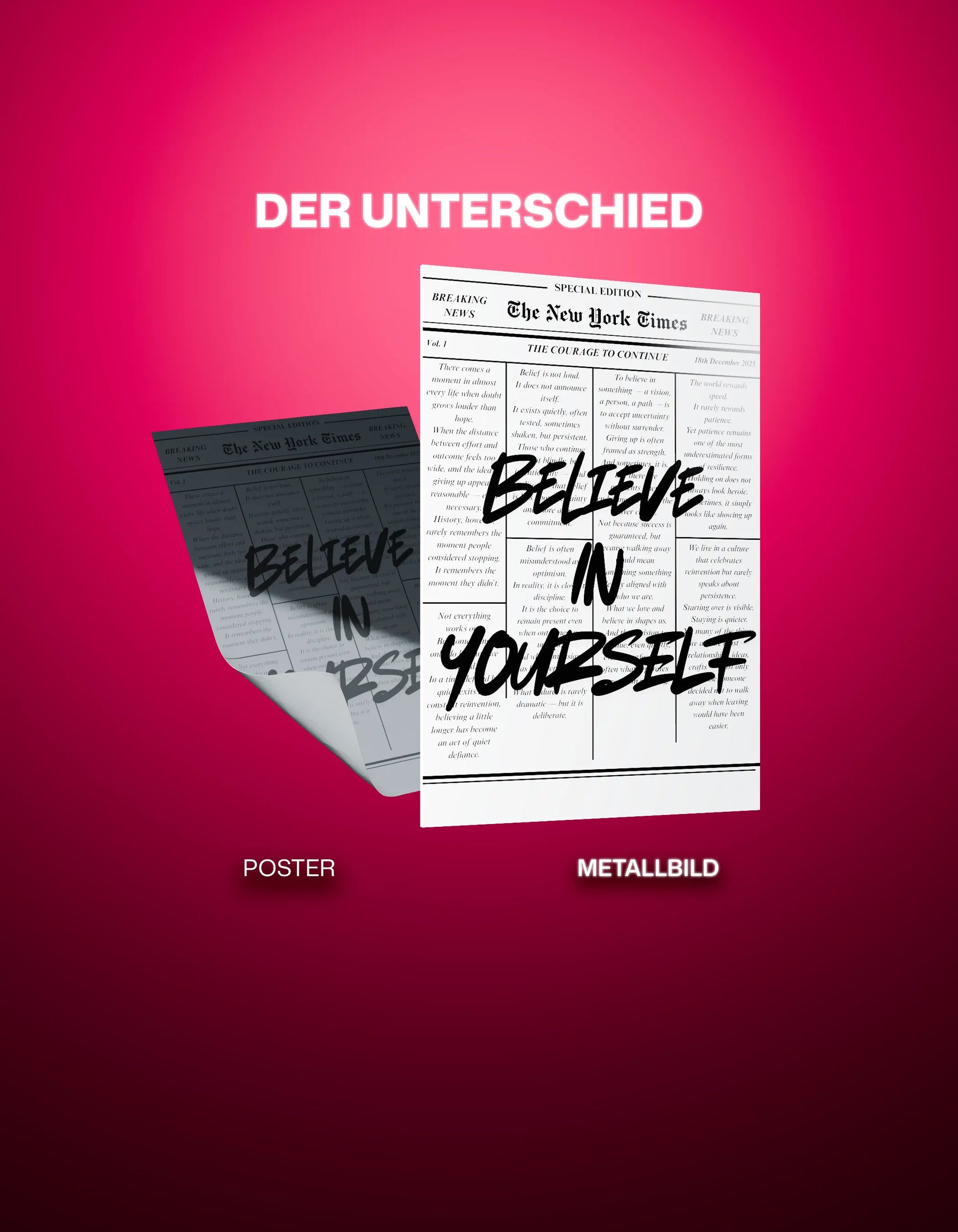 Metallbild - "Believe In Yourself"