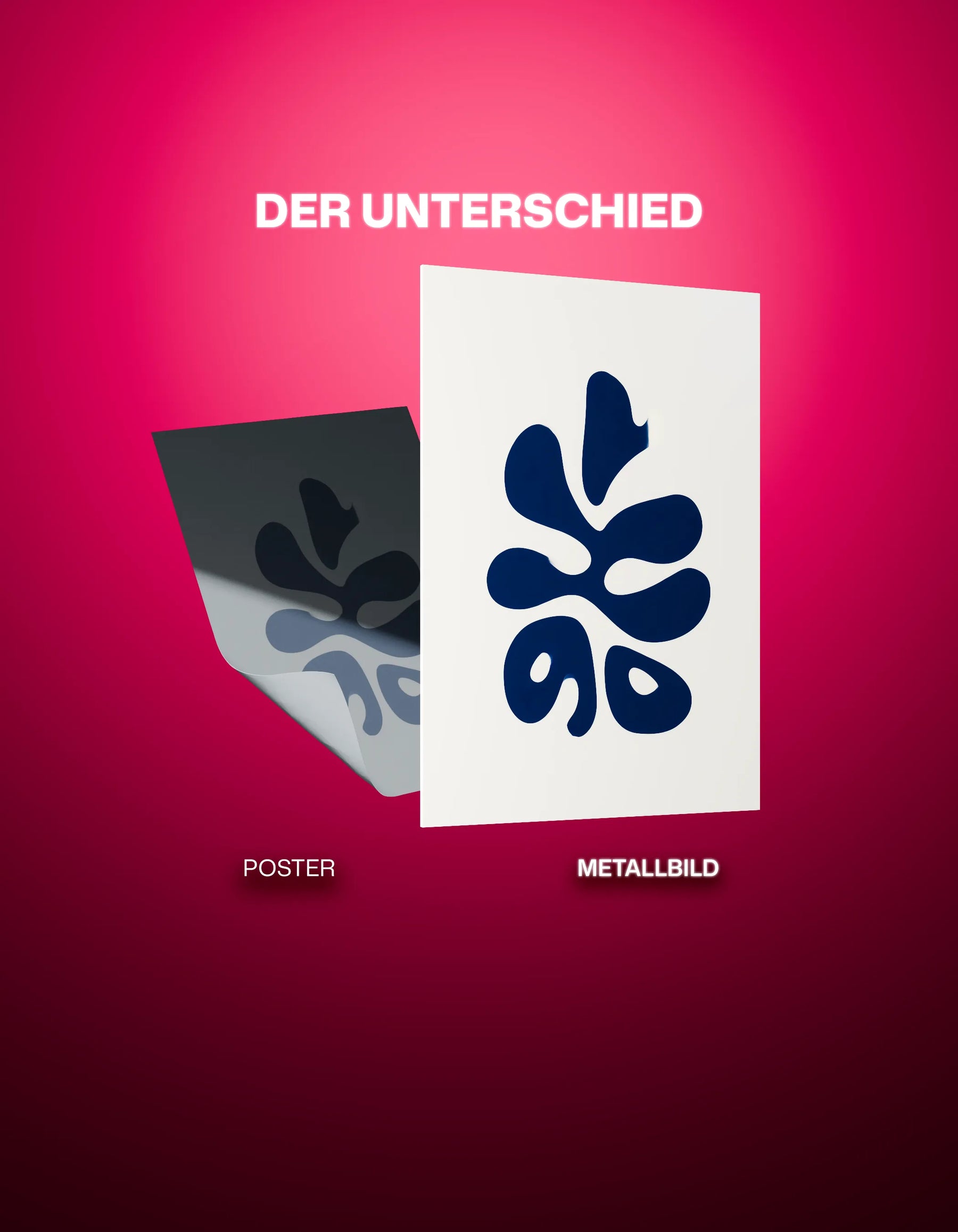 Metallbild - "Blue Leaves"