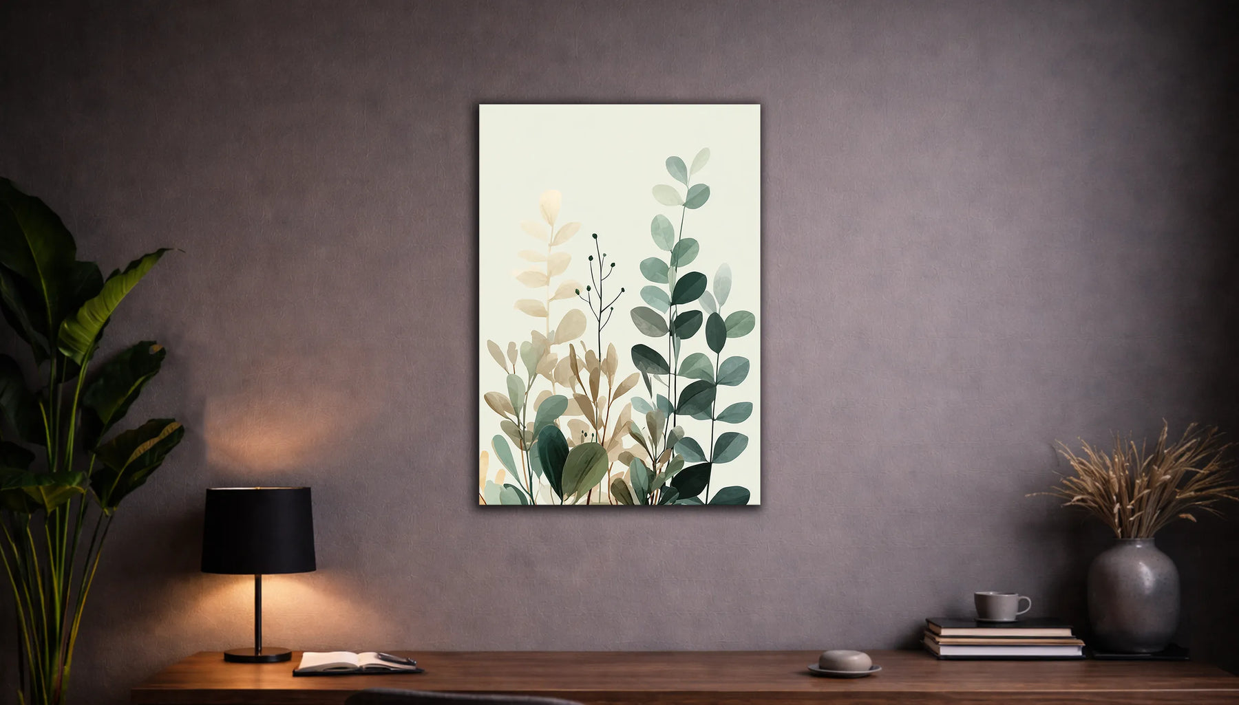 Metallbild - "Botanical Calm"