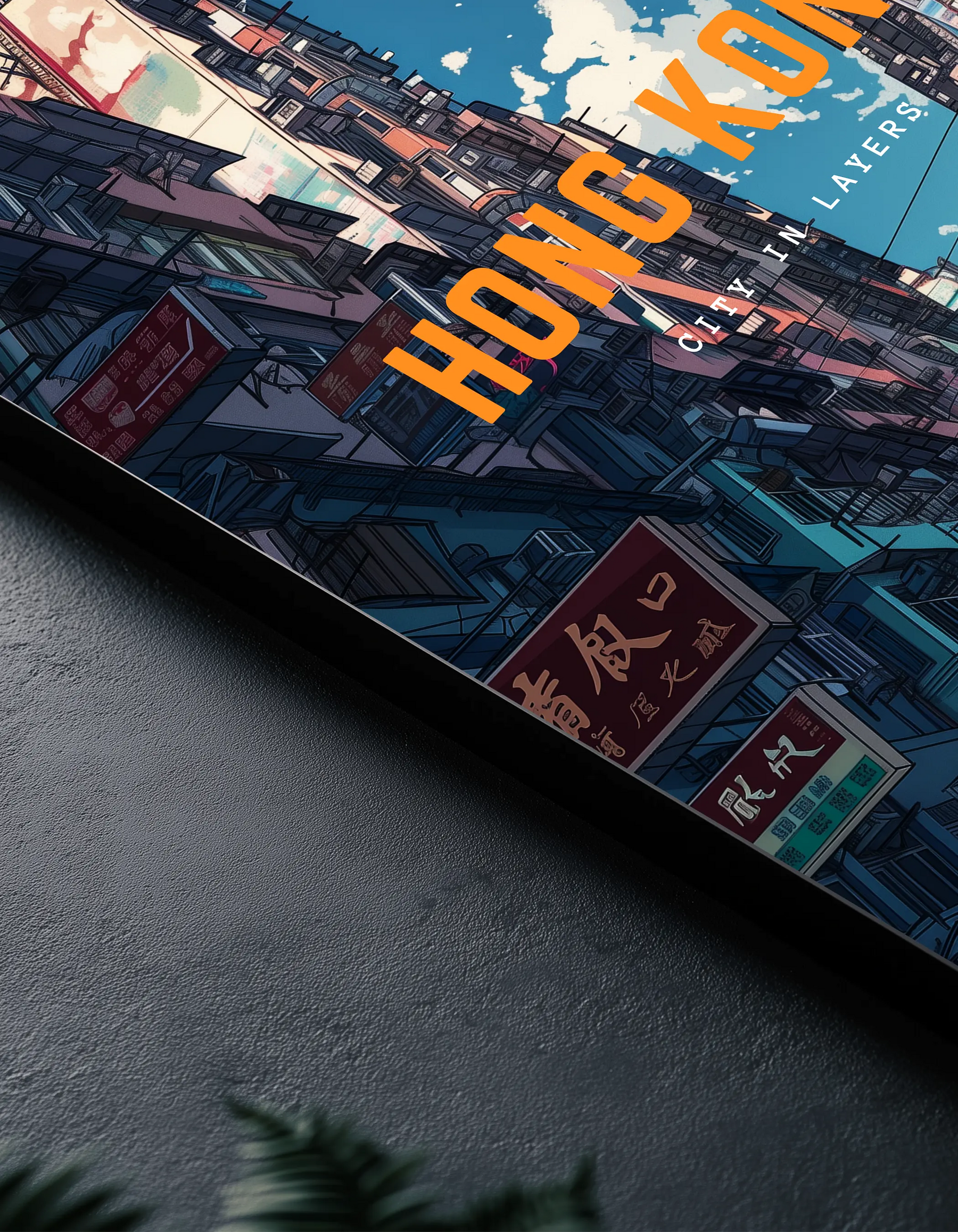 Metallbild - "Hong Kong Comic"