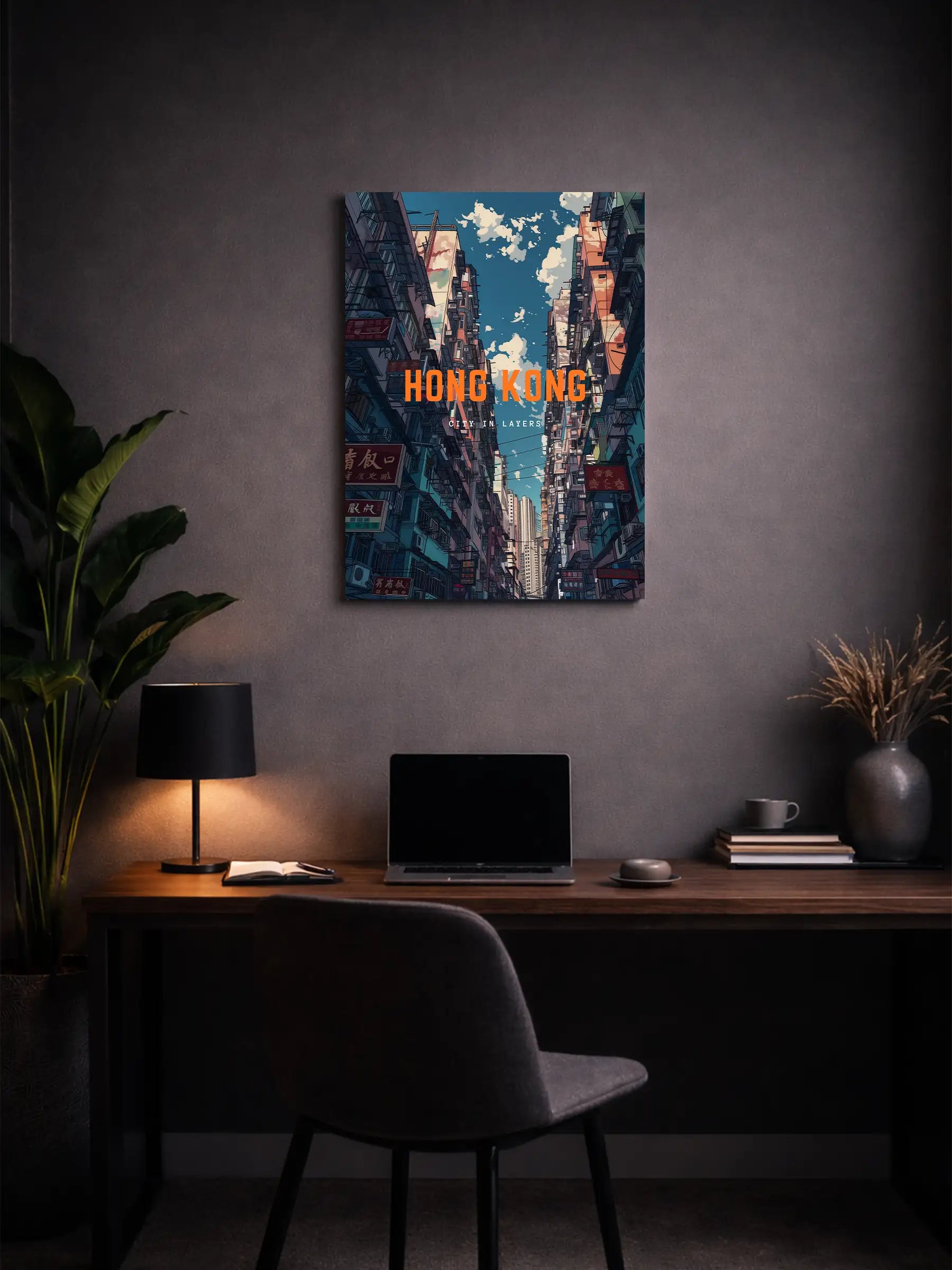 Metallbild - "Hong Kong Comic"