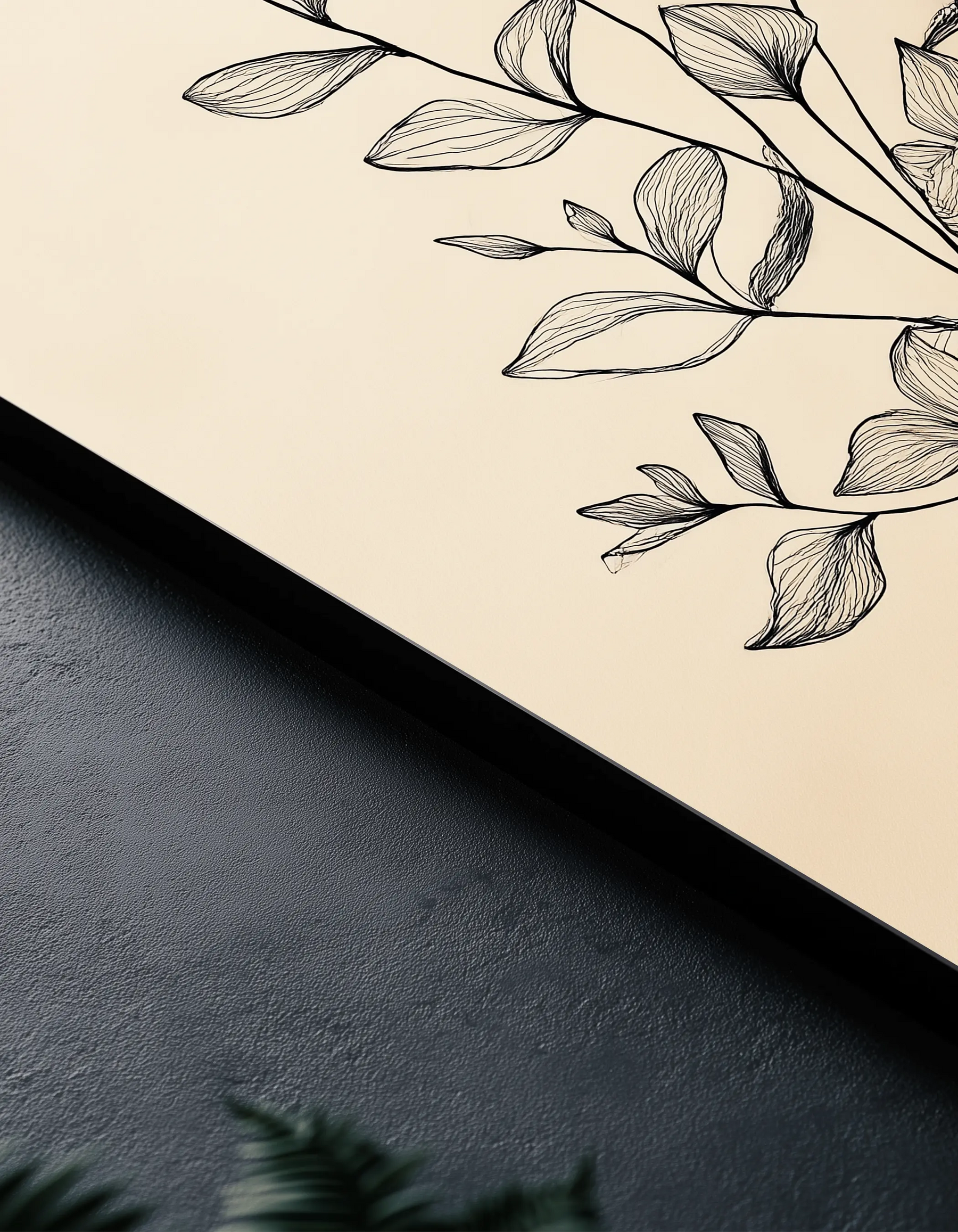 Metallbild - "Leaf Sketch"