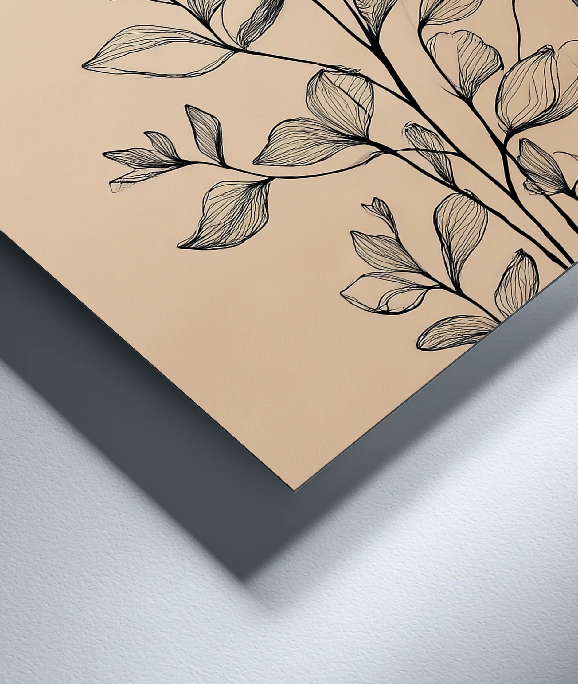 Metallbild - "Leaf Sketch"