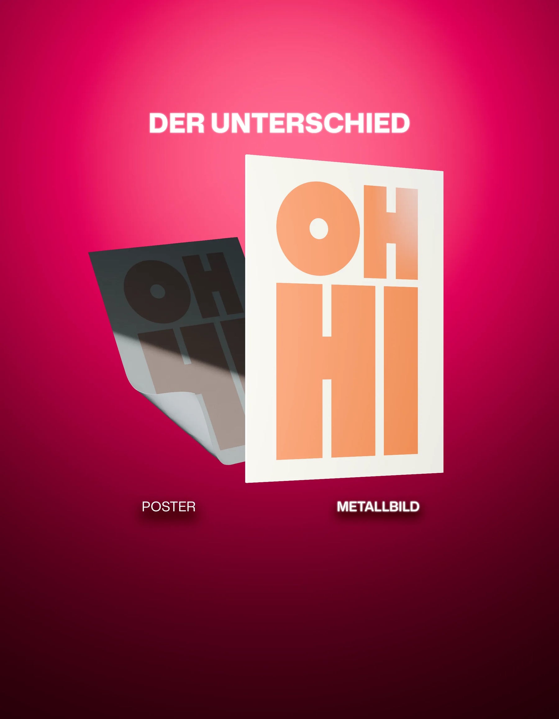 Metallbild - "Oh Hi"