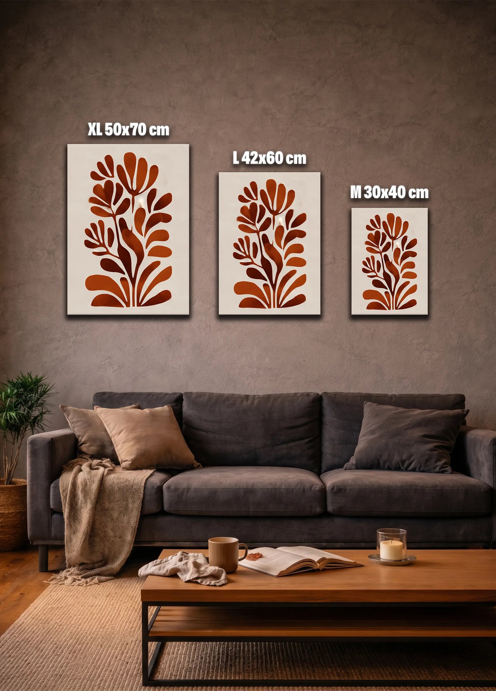 Metallbild - "Red Leaves"
