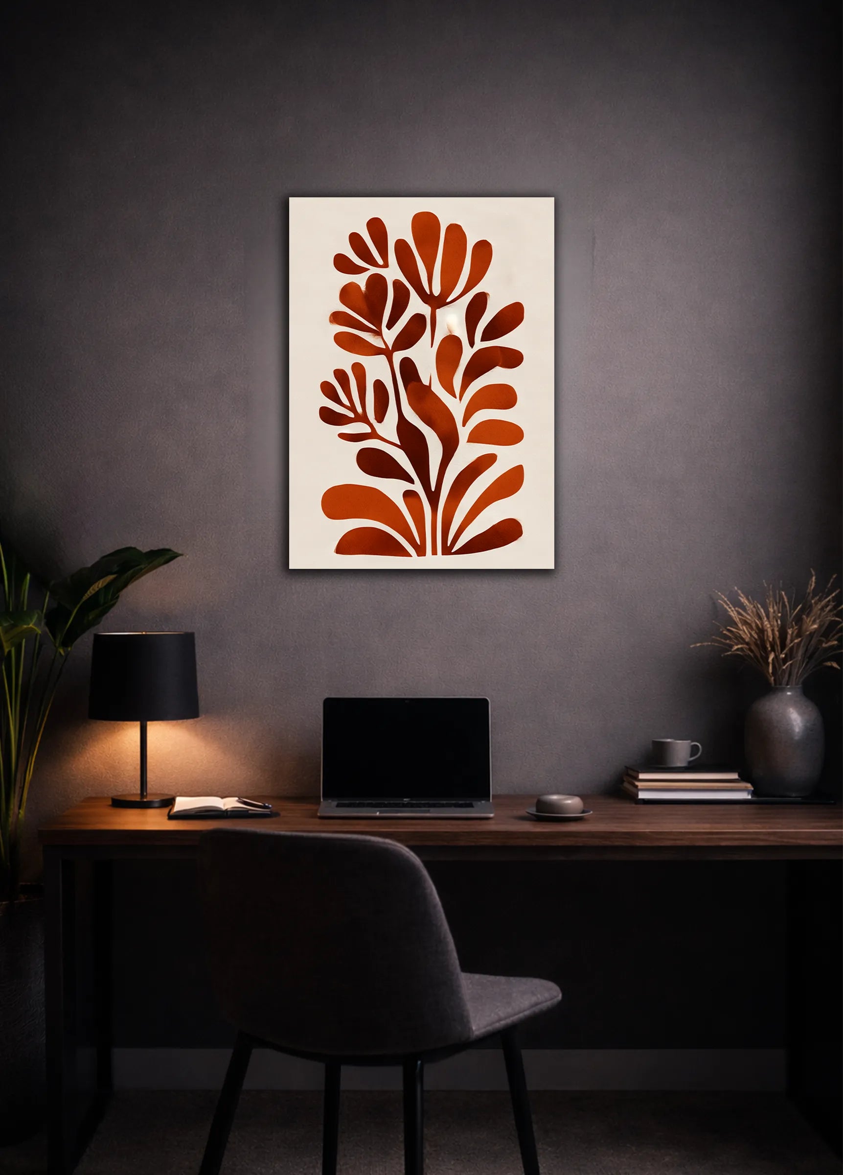 Metallbild - "Red Leaves"