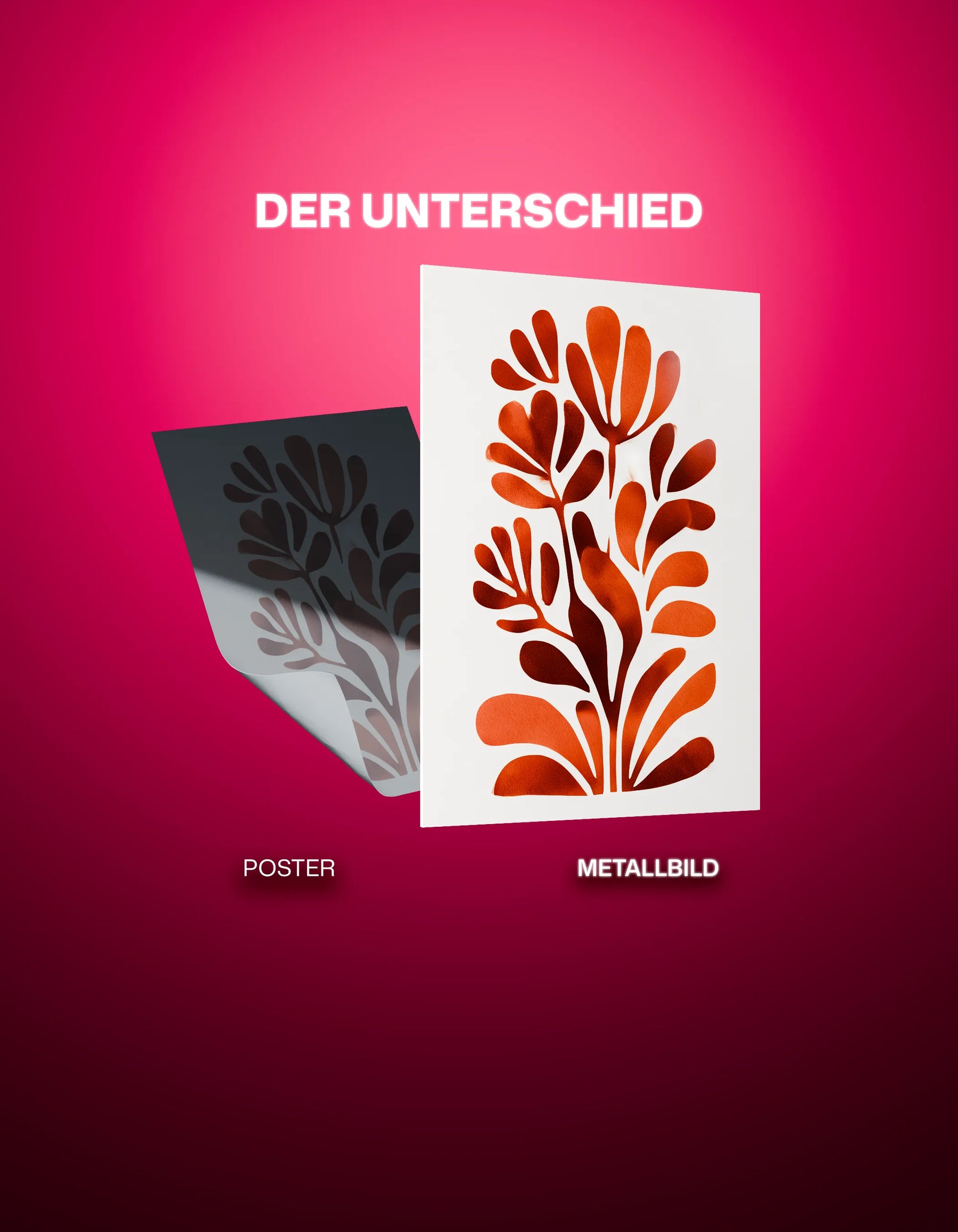 Metallbild - "Red Leaves"