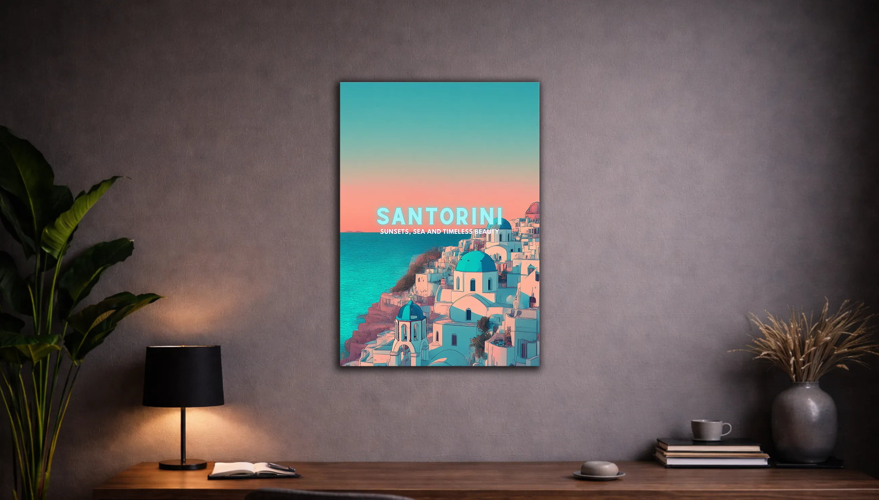 Metallbild - "Santorini Comic"