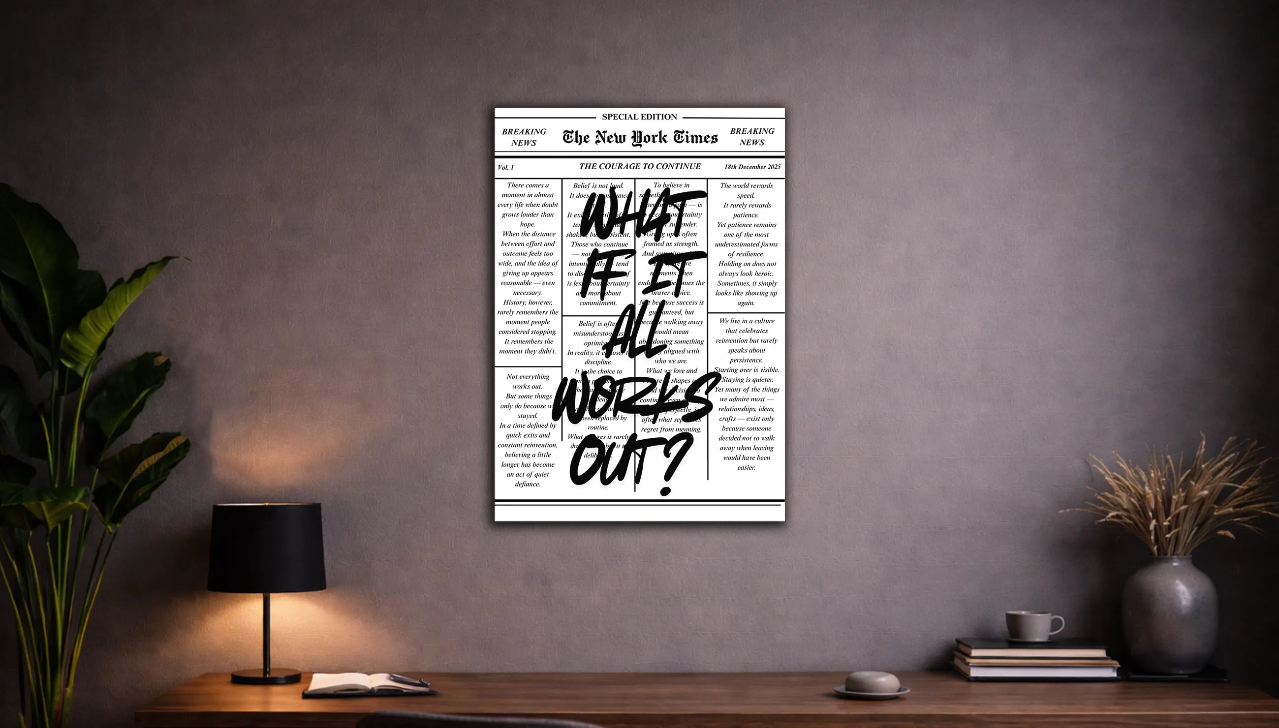 Metallbild - "What If It All Works Out"