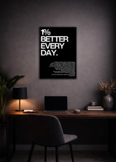 Metallbild - "1% Better Every Day"
