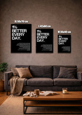 Metallbild - "1% Better Every Day"