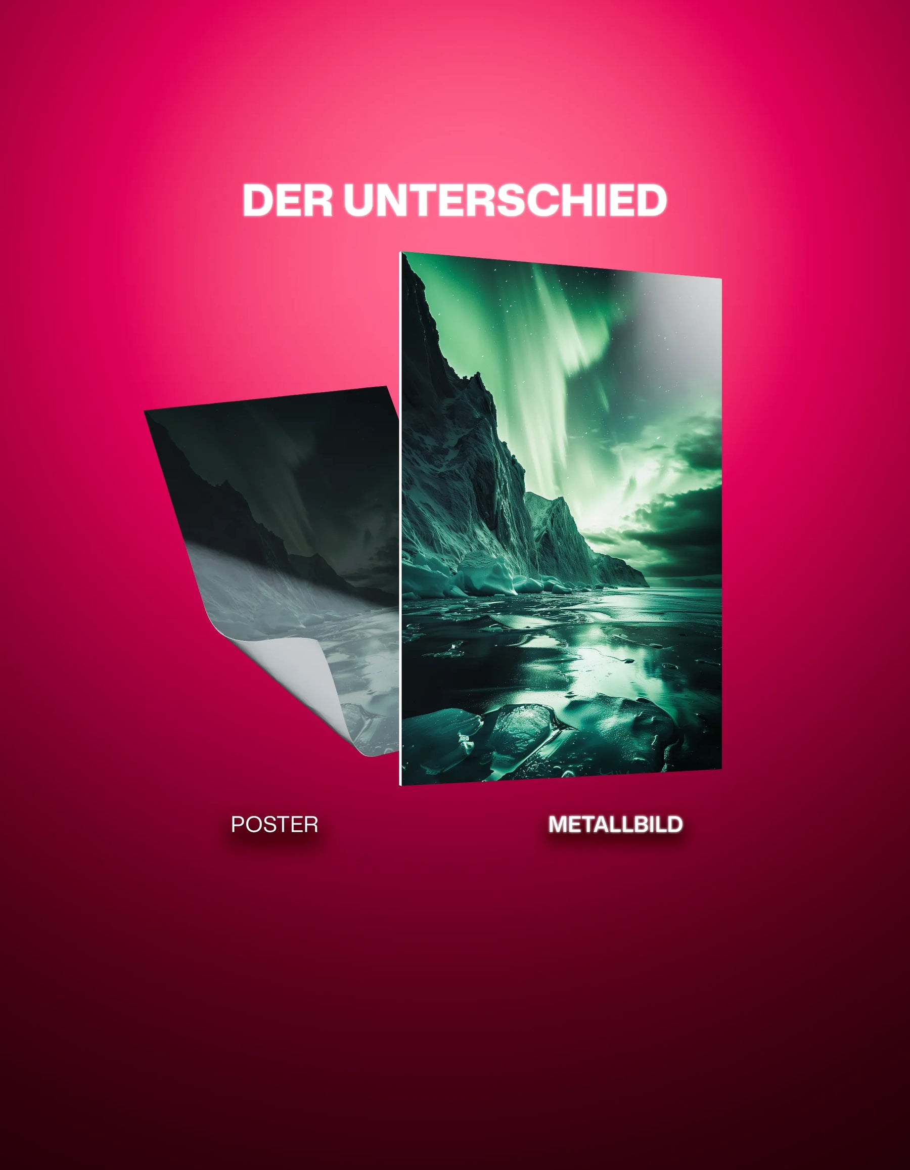 Metallbild - "Aurora Coast"