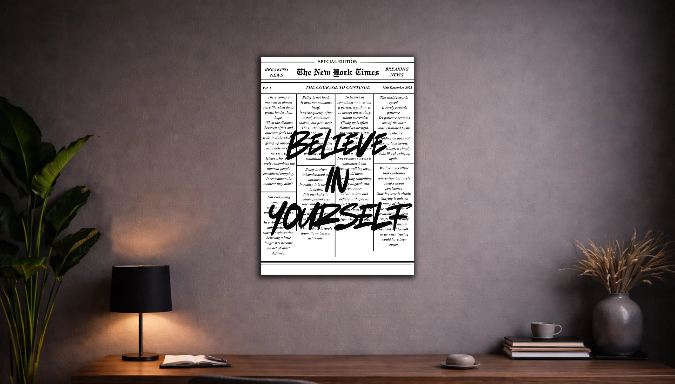 Metallbild - "Believe In Yourself"