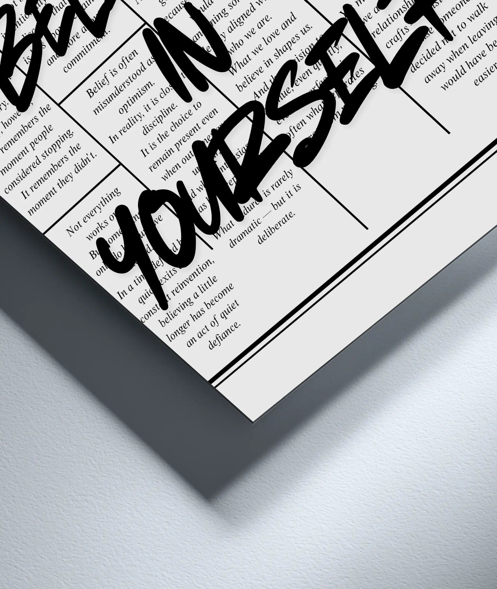 Metallbild - "Believe In Yourself"