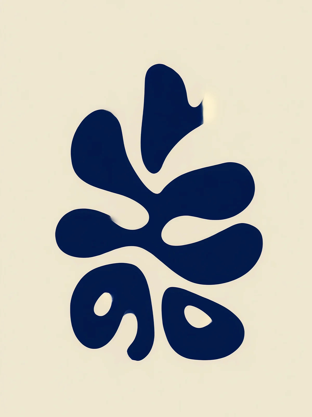 Metallbild - "Blue Leaves"