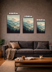Metallbild - "Blue Mountains"