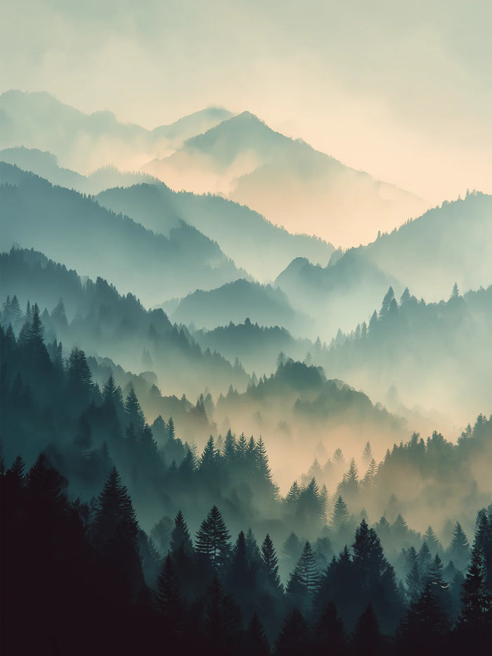 Metallbild - "Blue Mountains"