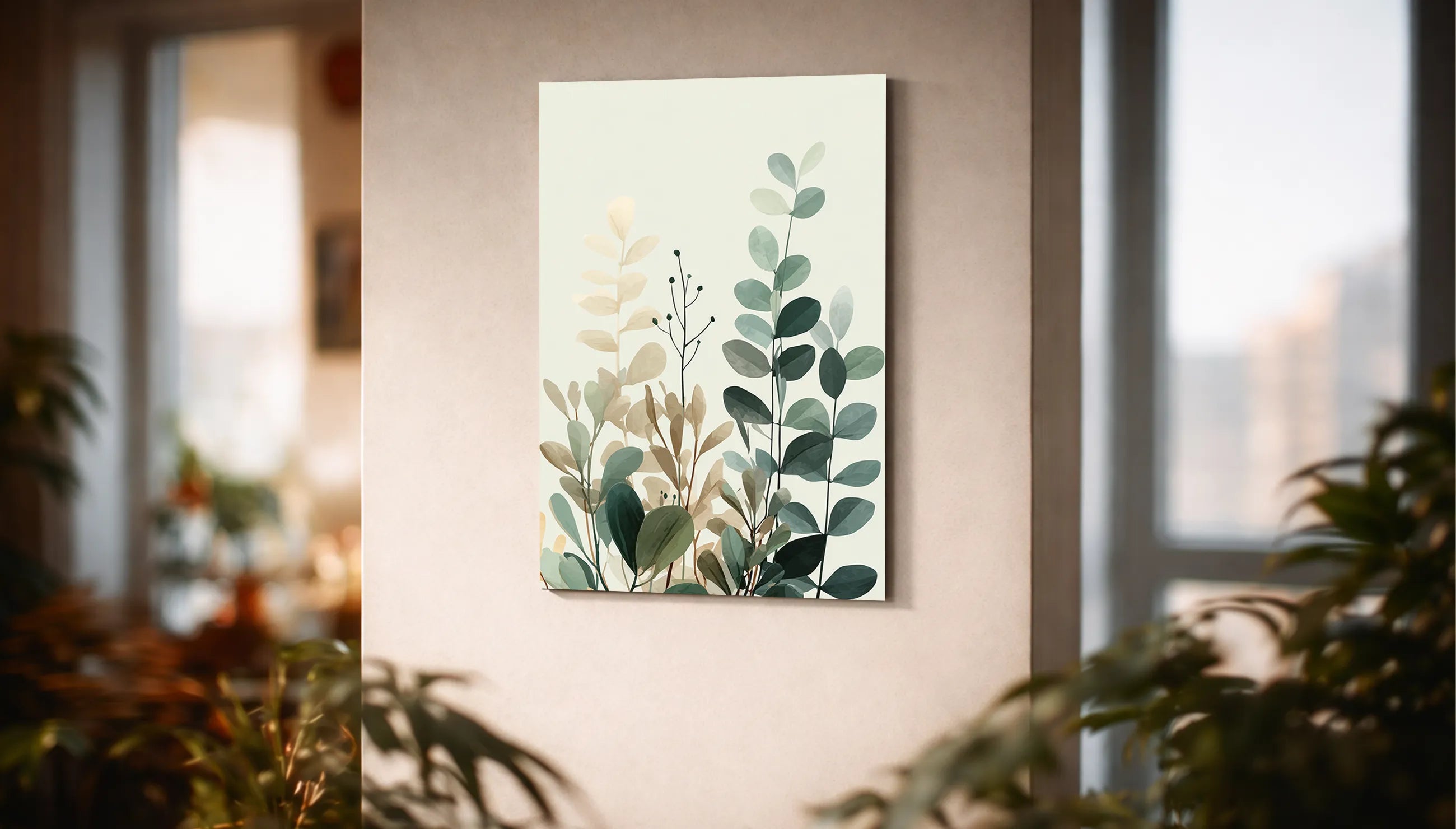 Metallbild - "Botanical Calm"