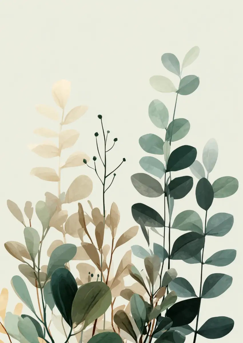Metallbild - "Botanical Calm"