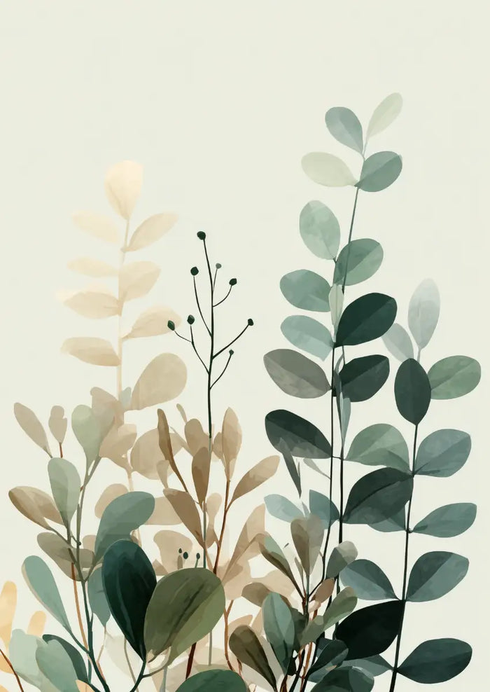 Metallbild - "Botanical Calm"
