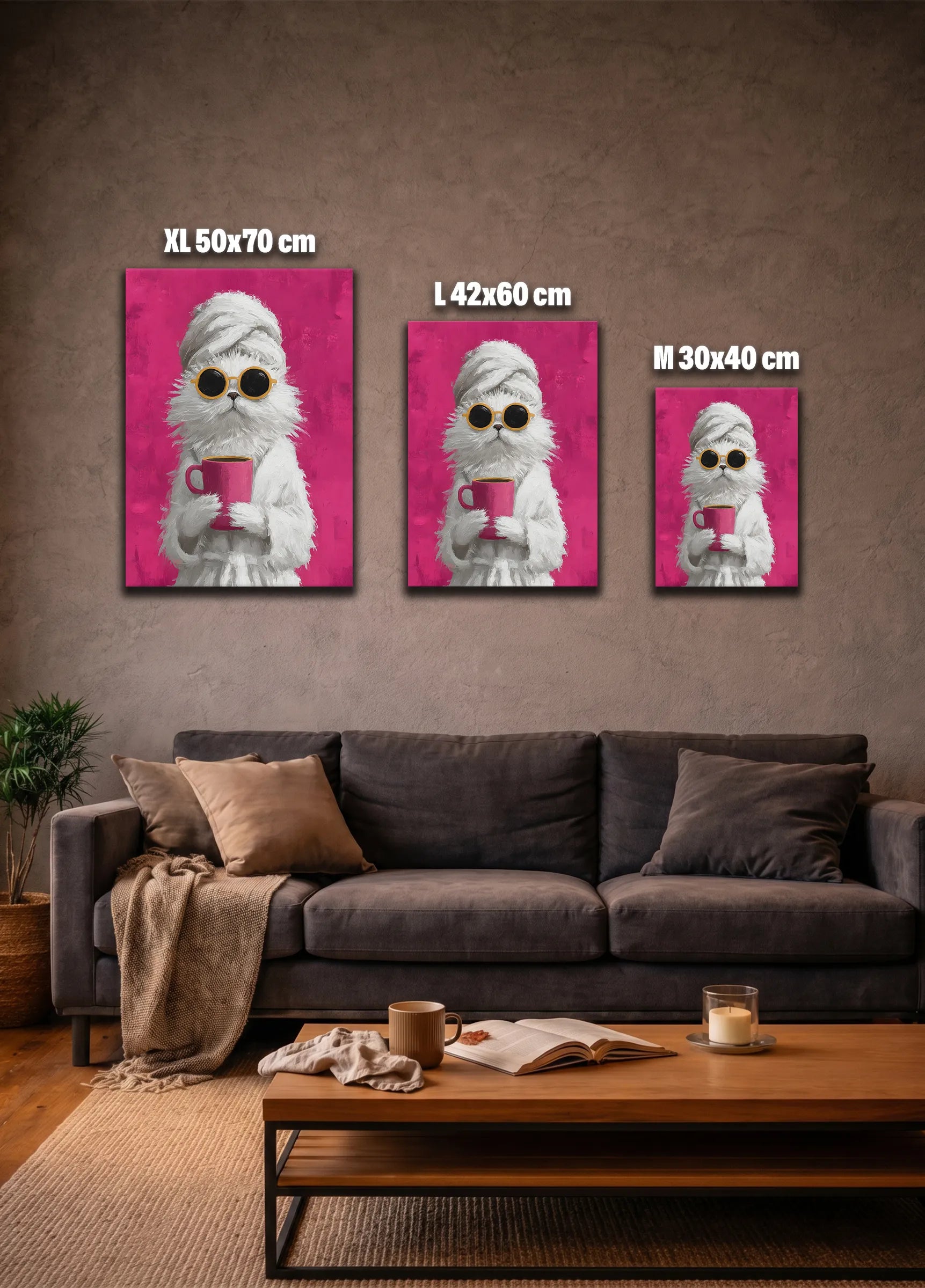 Metallbild - "Coffee Cat"