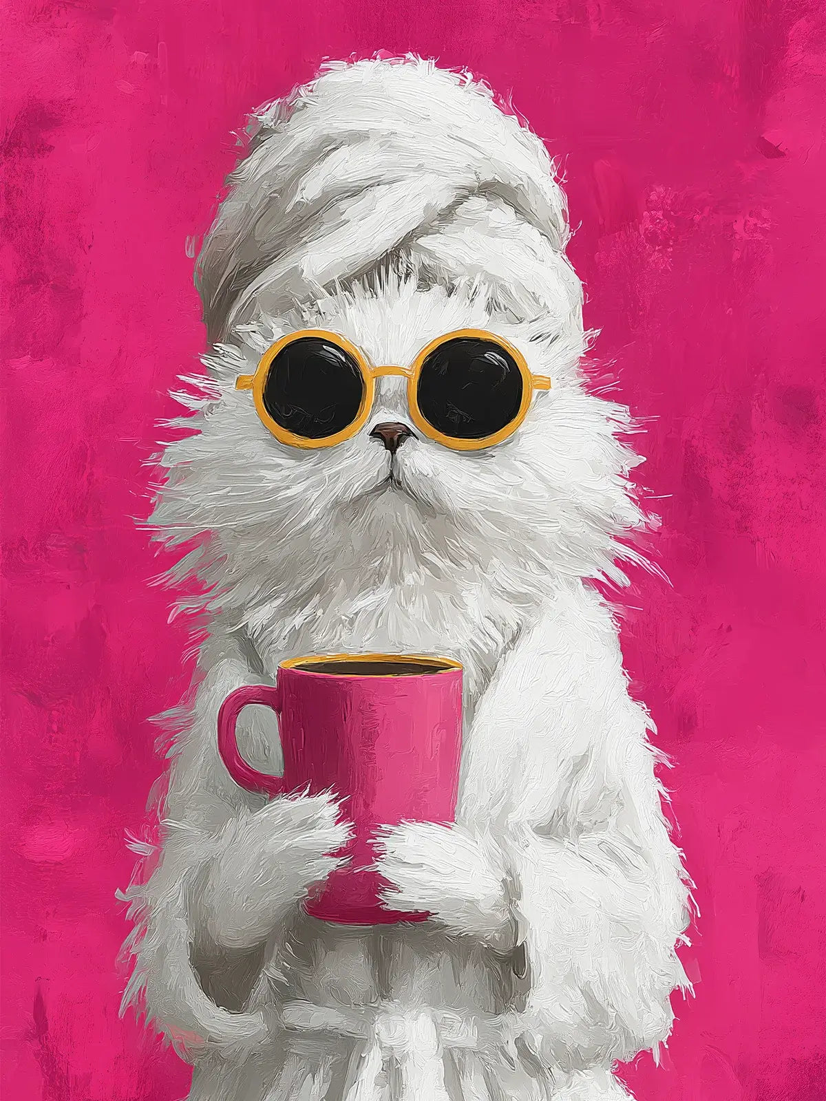 Metallbild - "Coffee Cat"