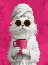 Metallbild - "Coffee Cat"