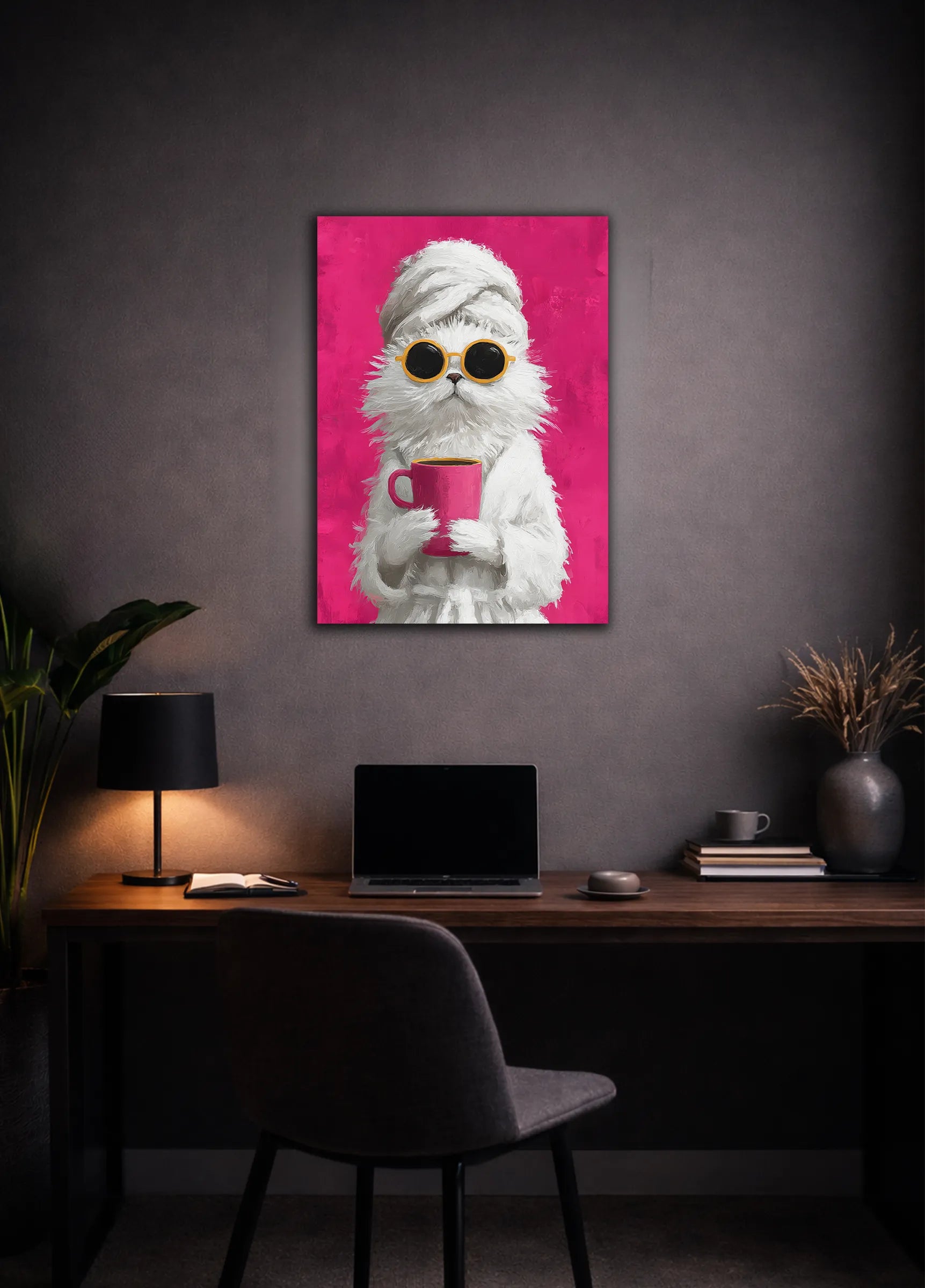 Metallbild - "Coffee Cat"