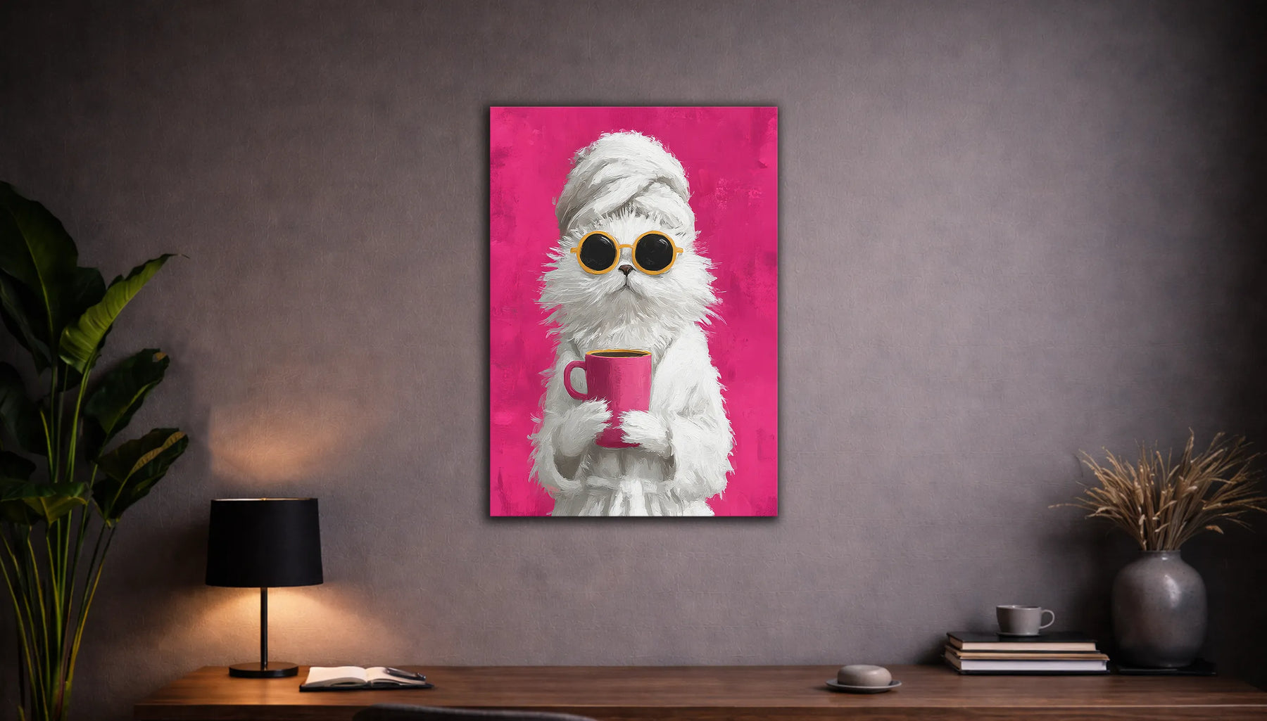 Metallbild - "Coffee Cat"