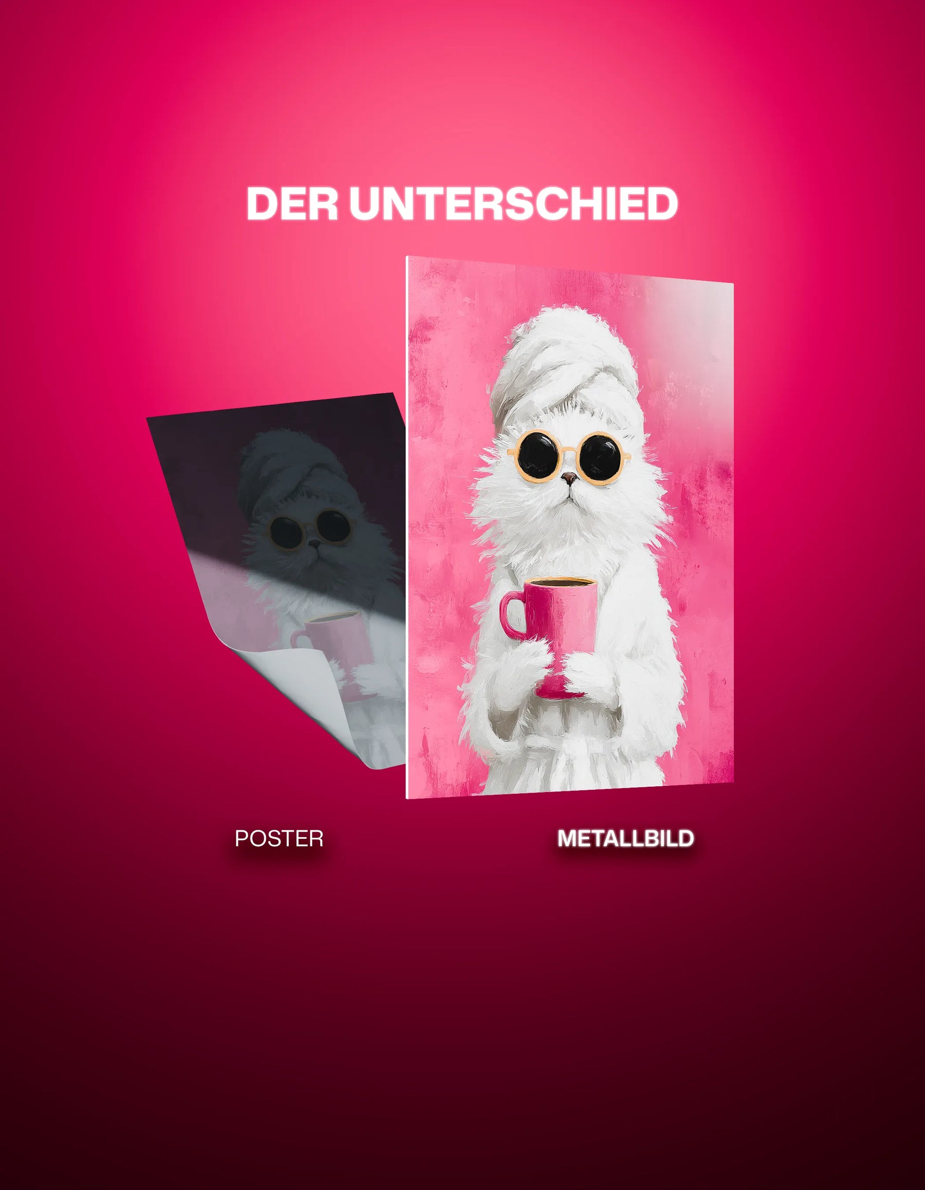 Metallbild - "Coffee Cat"