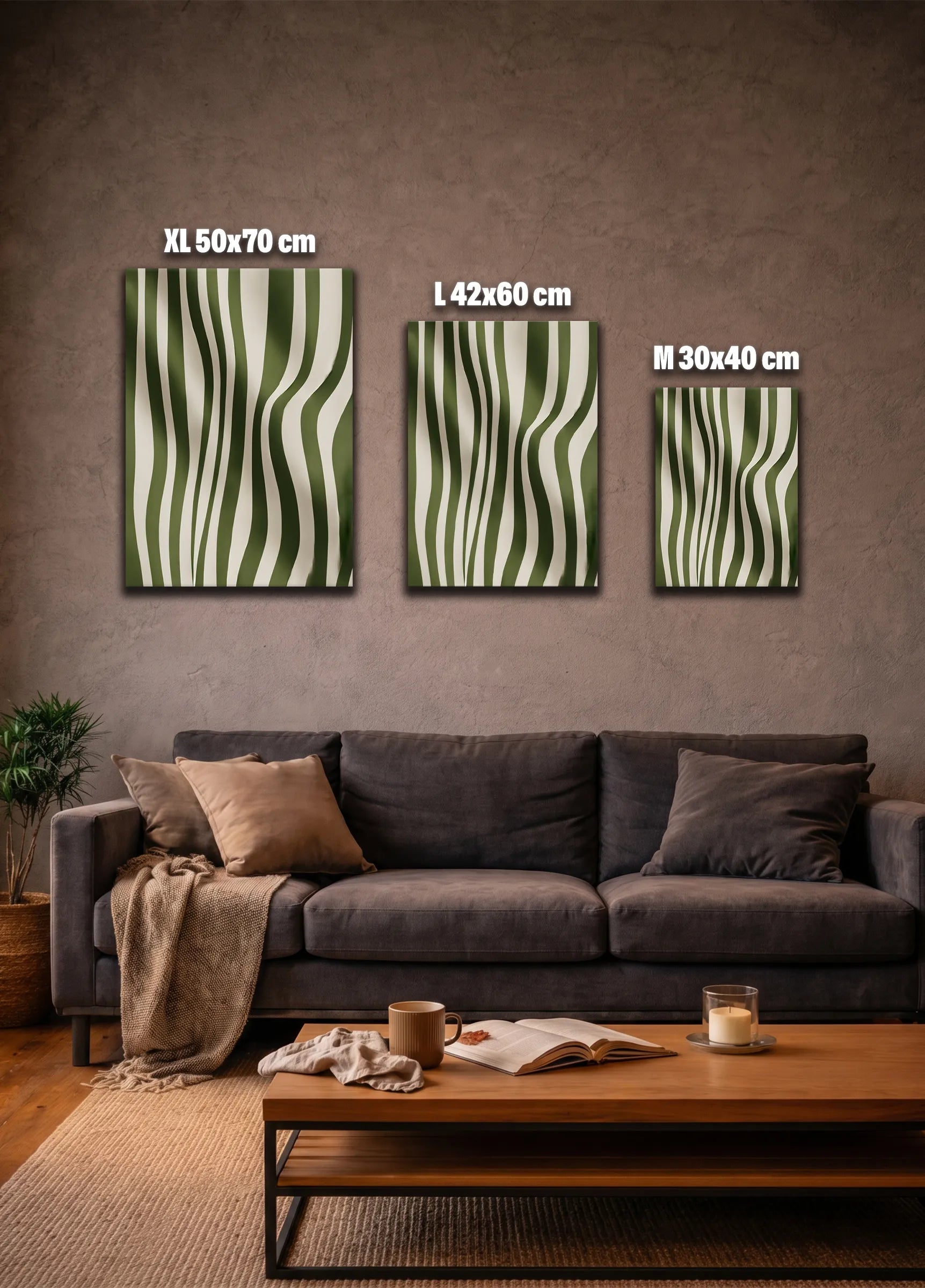 Metallbild - "Green Flow"