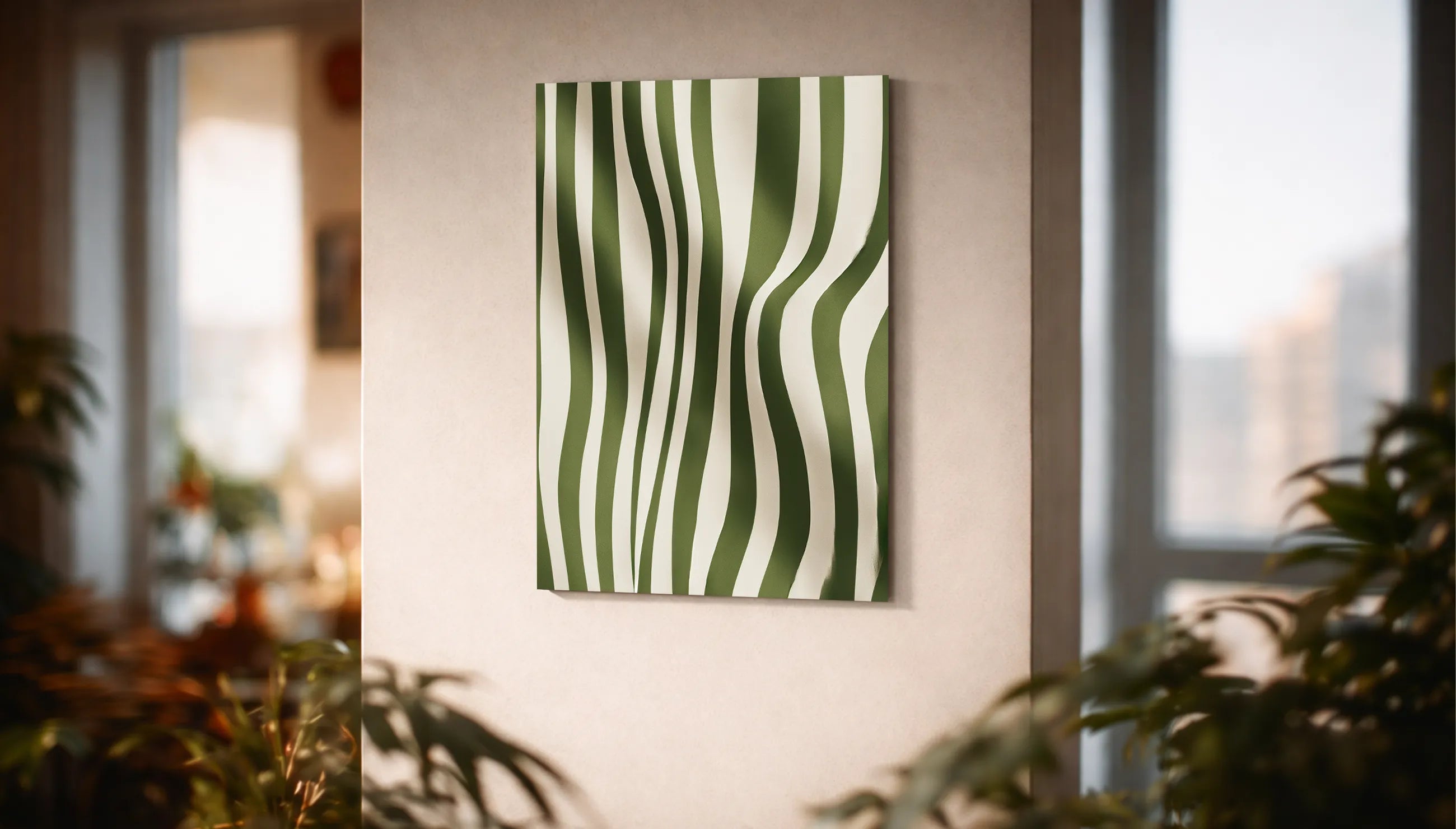 Metallbild - "Green Flow"