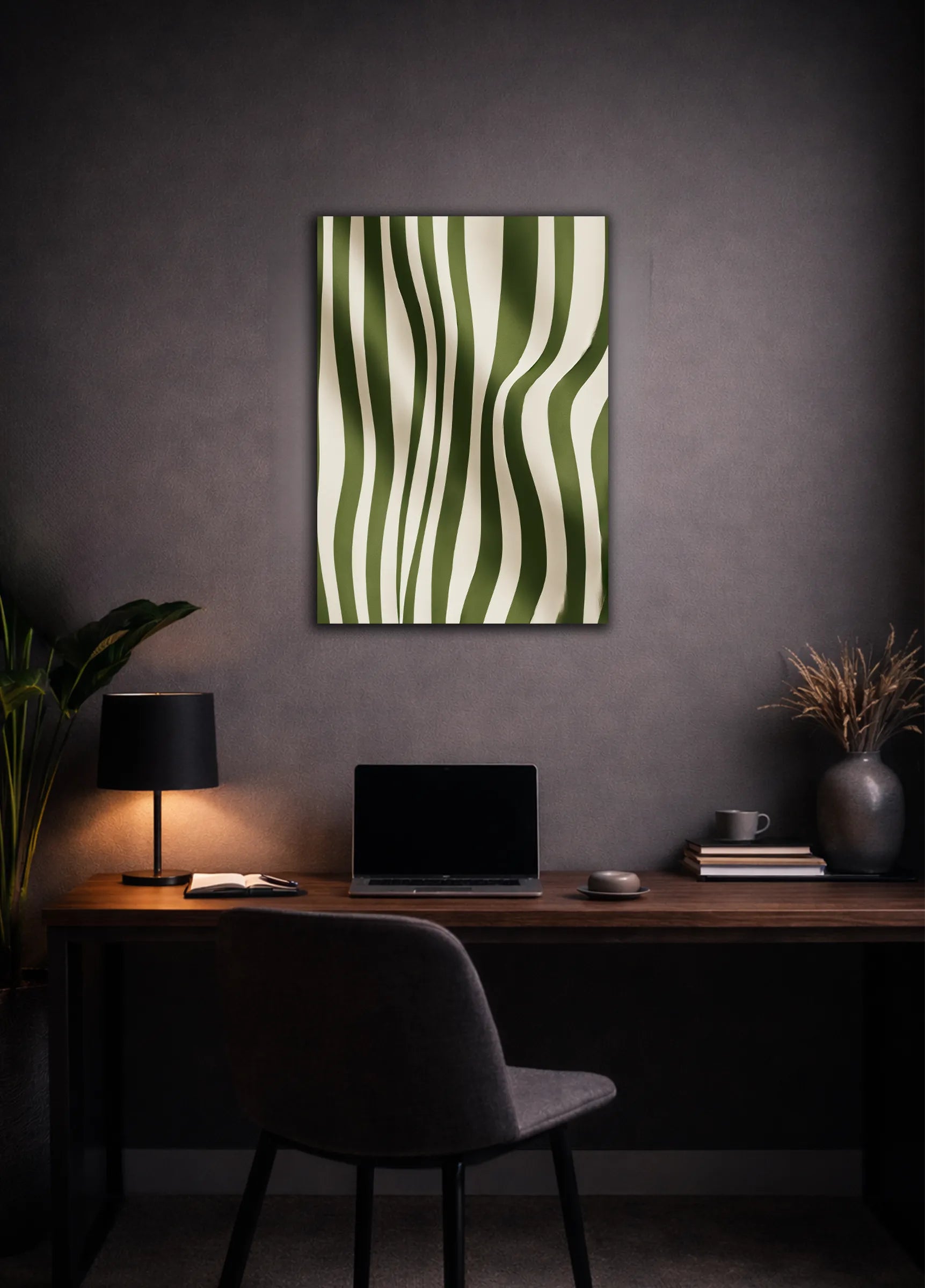 Metallbild - "Green Flow"