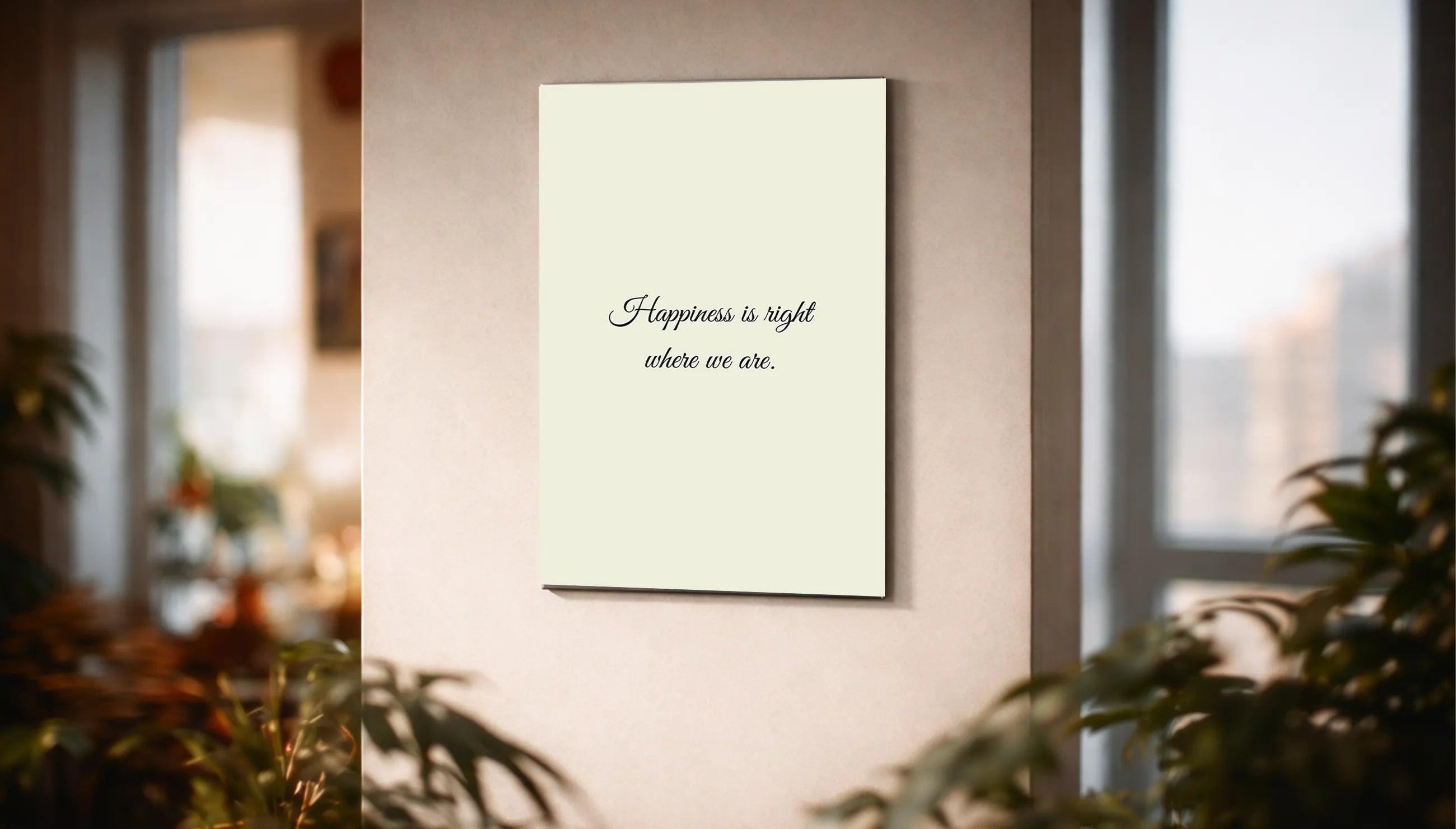 Metallbild - "Happiness Is Right Where We Are"