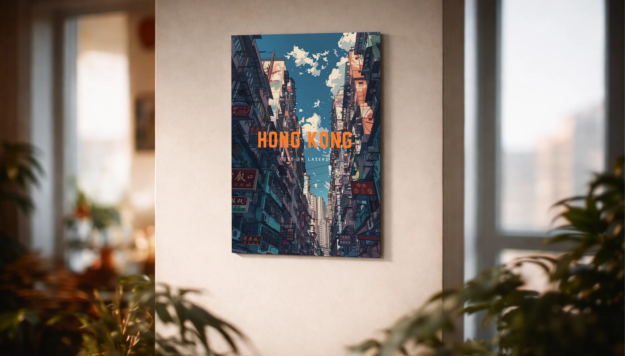 Metallbild -  "Hong Kong Comic"