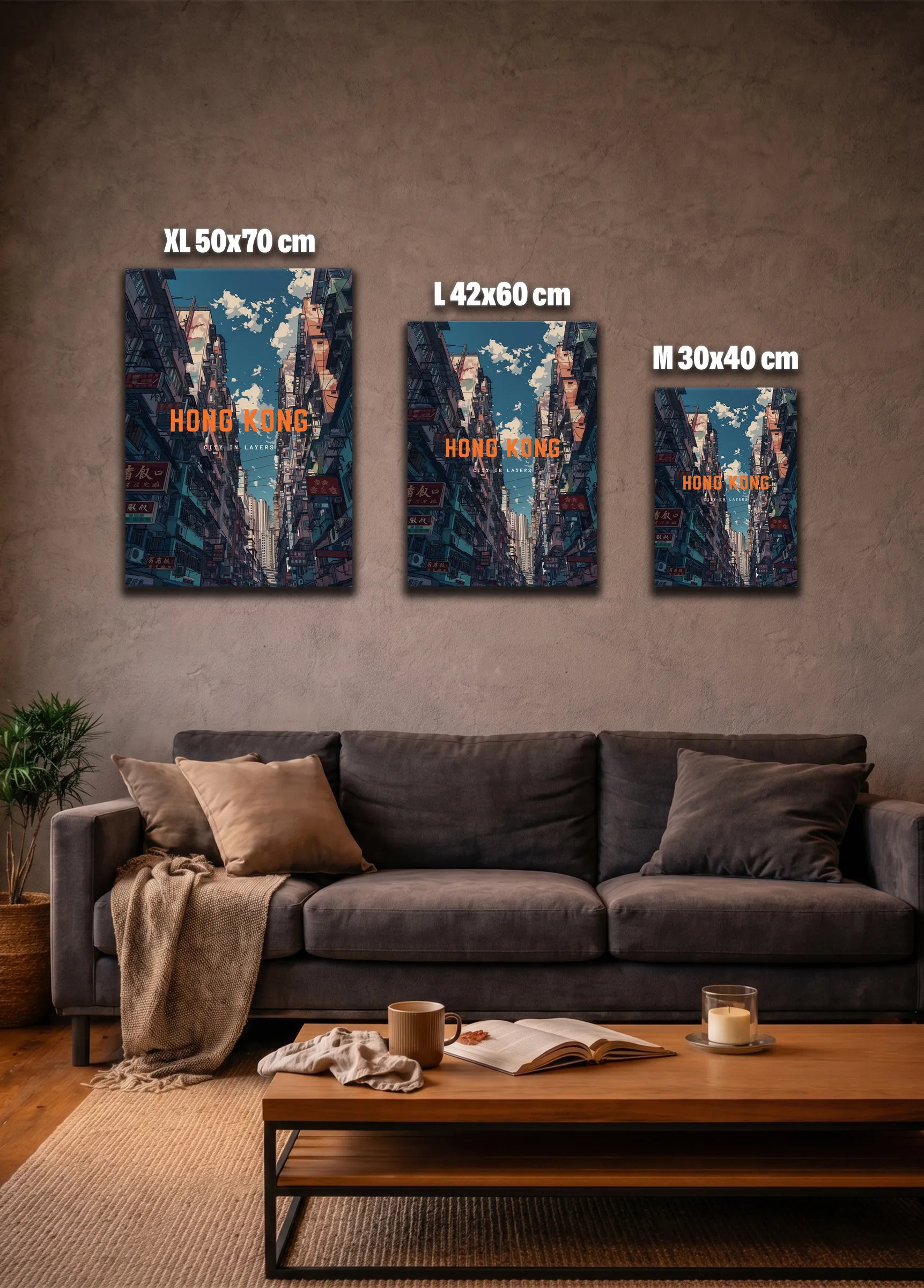 Metallbild -  "Hong Kong Comic"