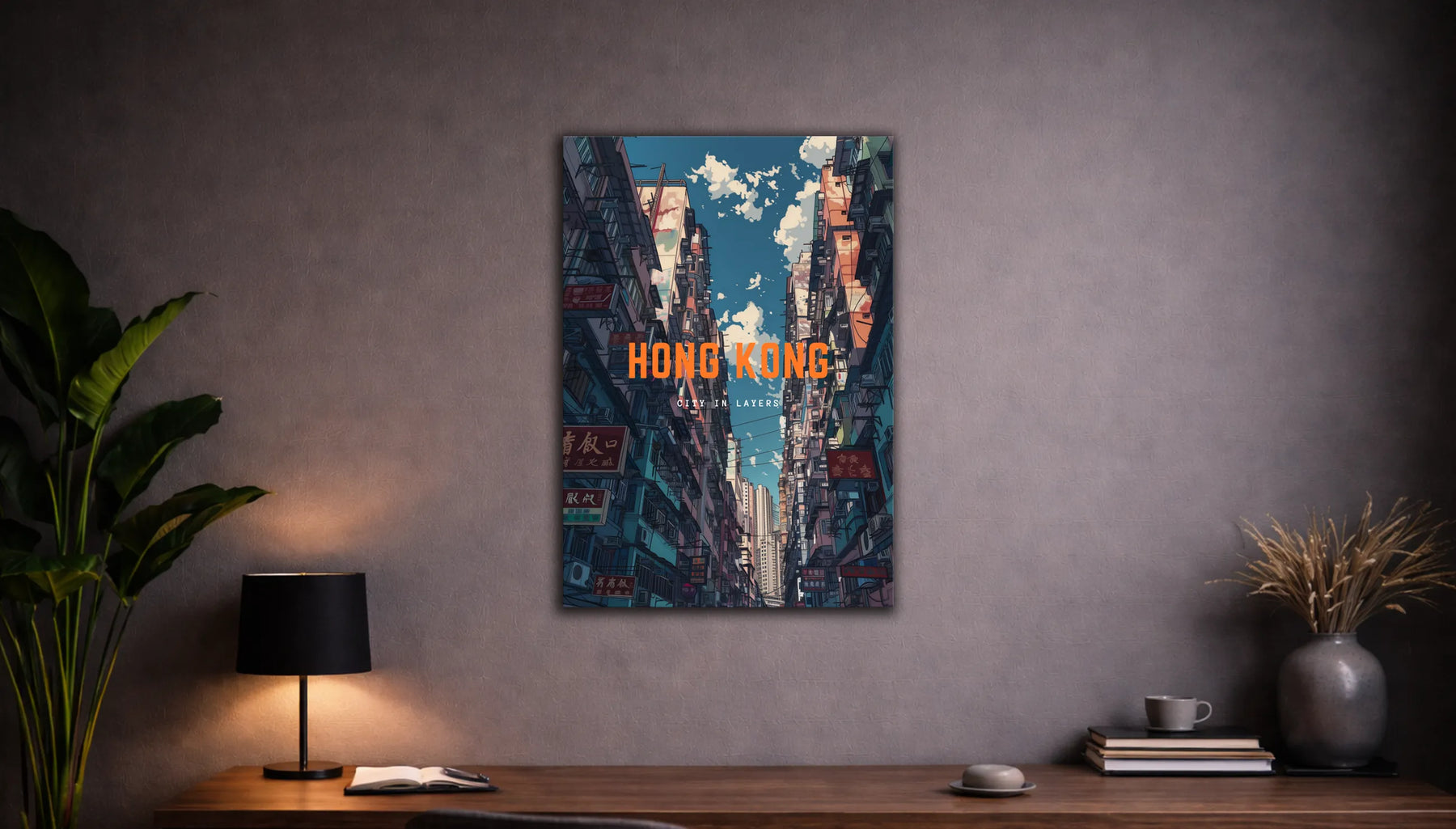 Metallbild -  "Hong Kong Comic"