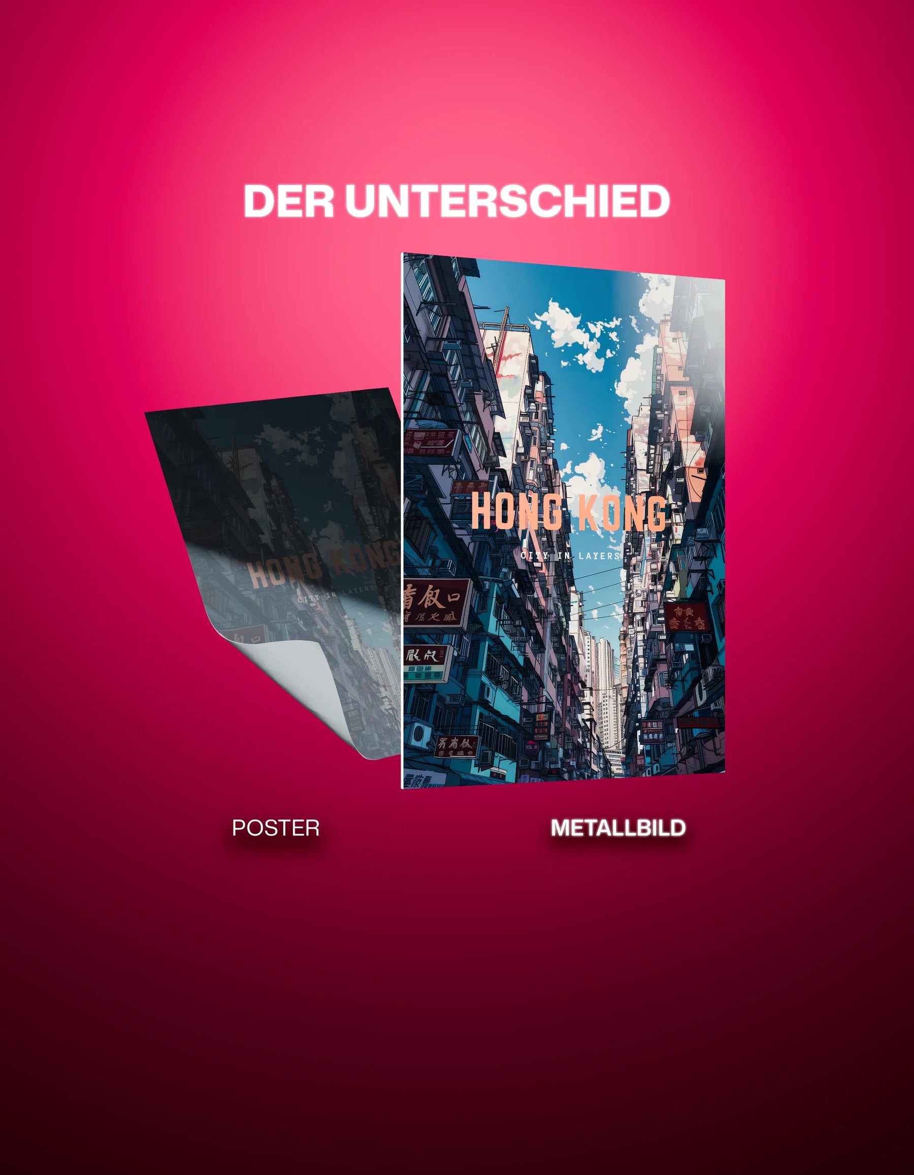 Metallbild -  "Hong Kong Comic"