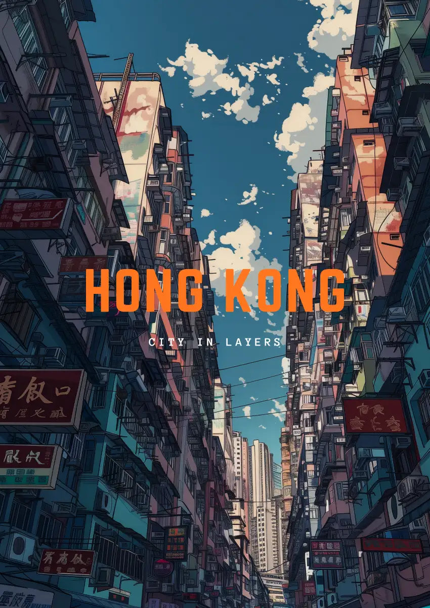 Metallbild -  "Hong Kong Comic"