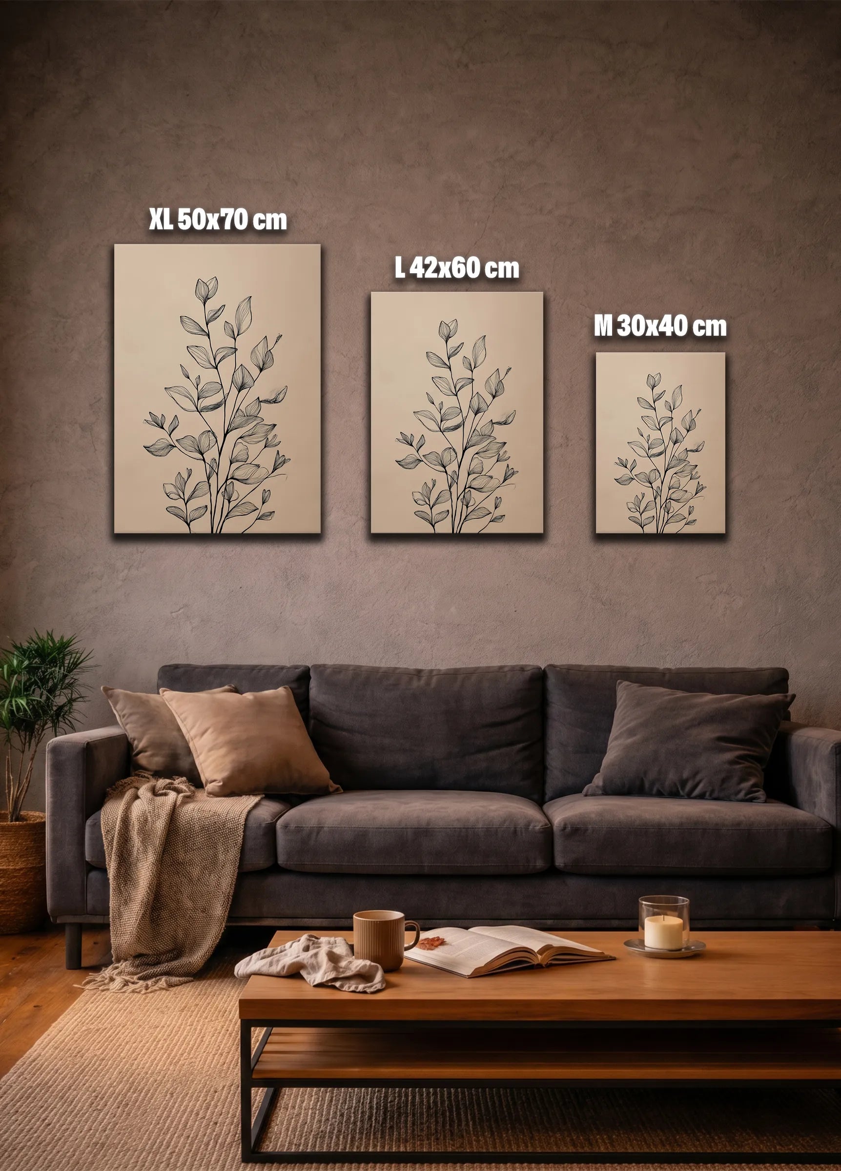 Metallbild - "Leaf Sketch"