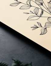 Metallbild - "Leaf Sketch"