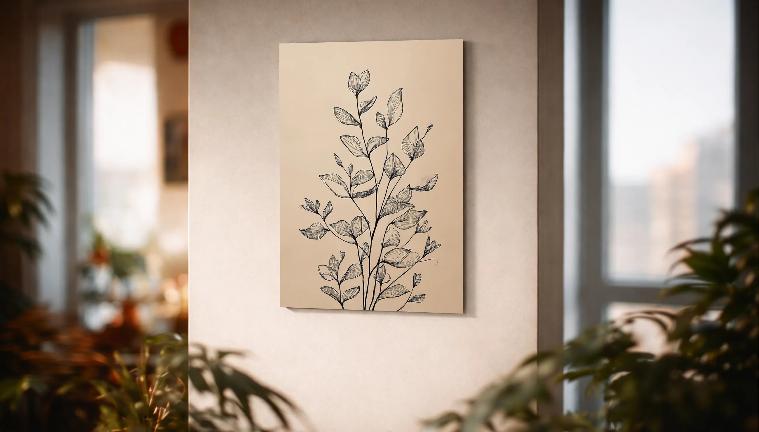 Metallbild - "Leaf Sketch"