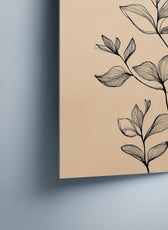 Metallbild - "Leaf Sketch"