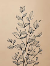 Metallbild - "Leaf Sketch"