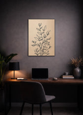 Metallbild - "Leaf Sketch"