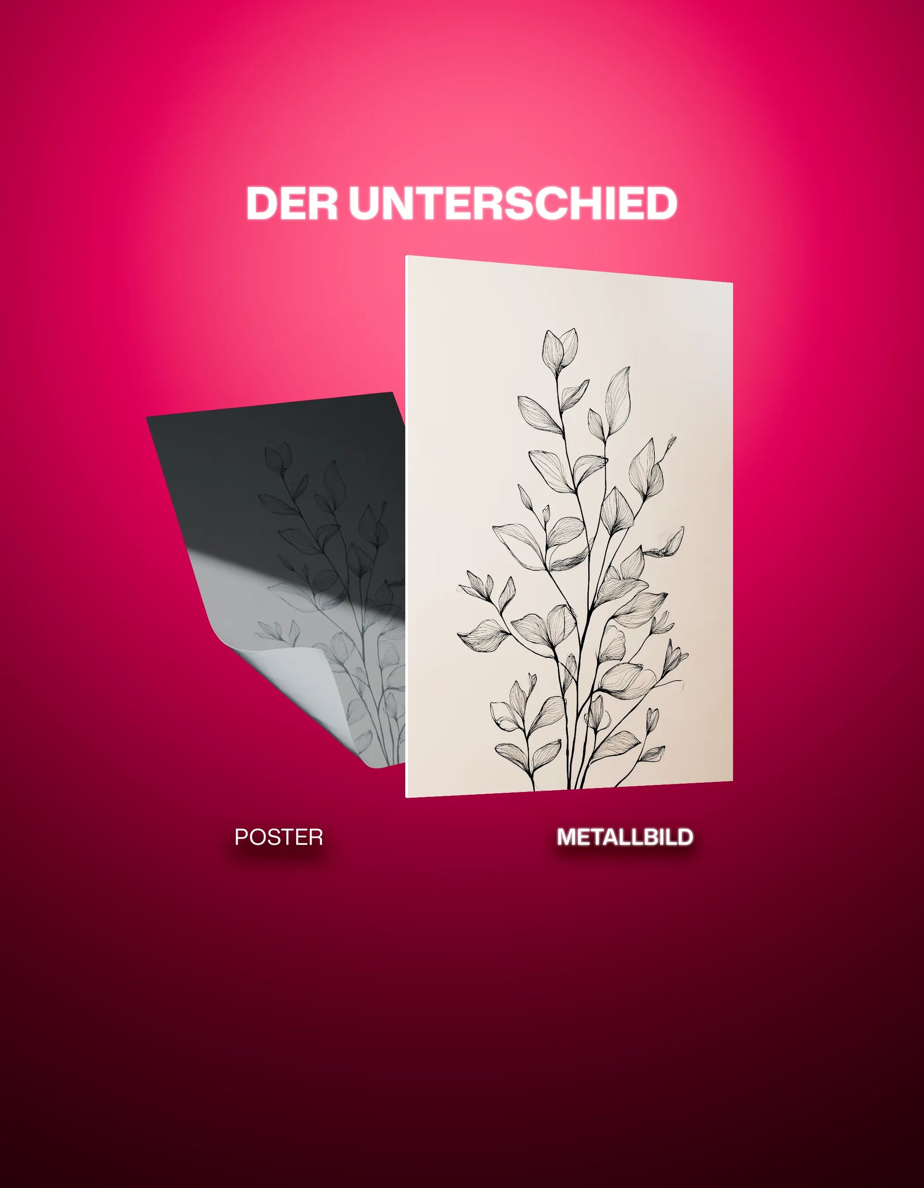 Metallbild - "Leaf Sketch"