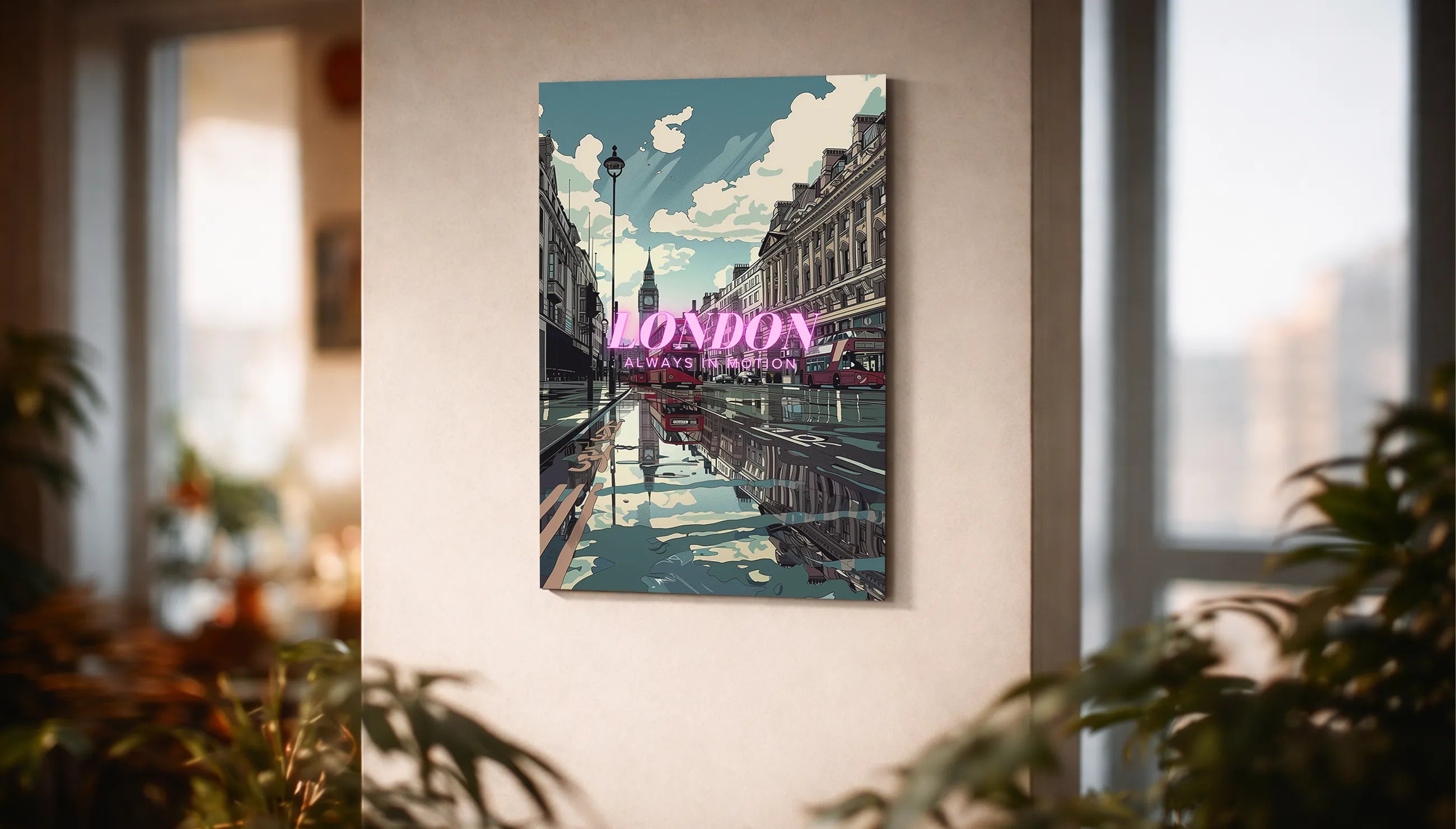 Metallbild -  "London Comic"