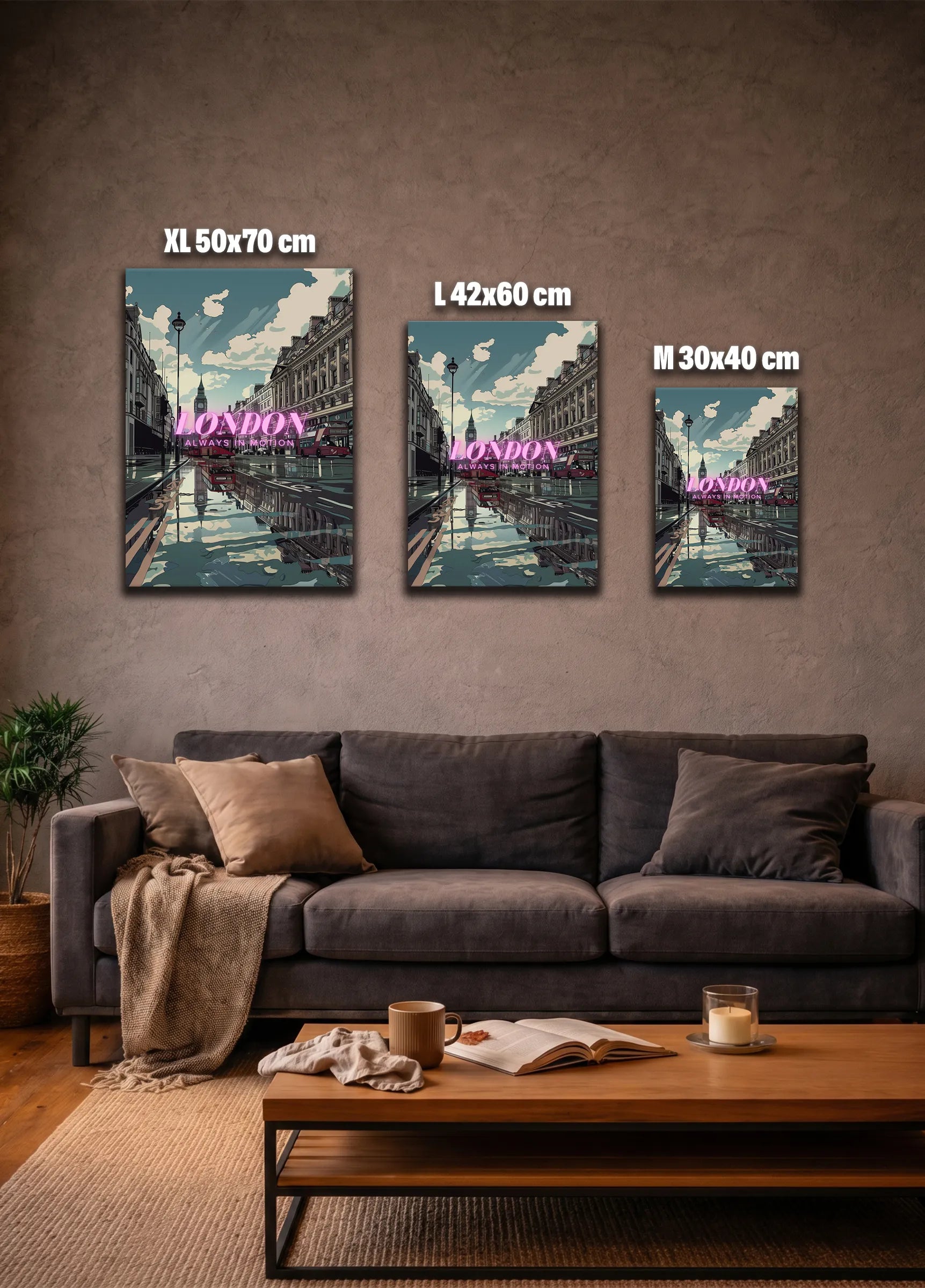 Metallbild -  "London Comic"