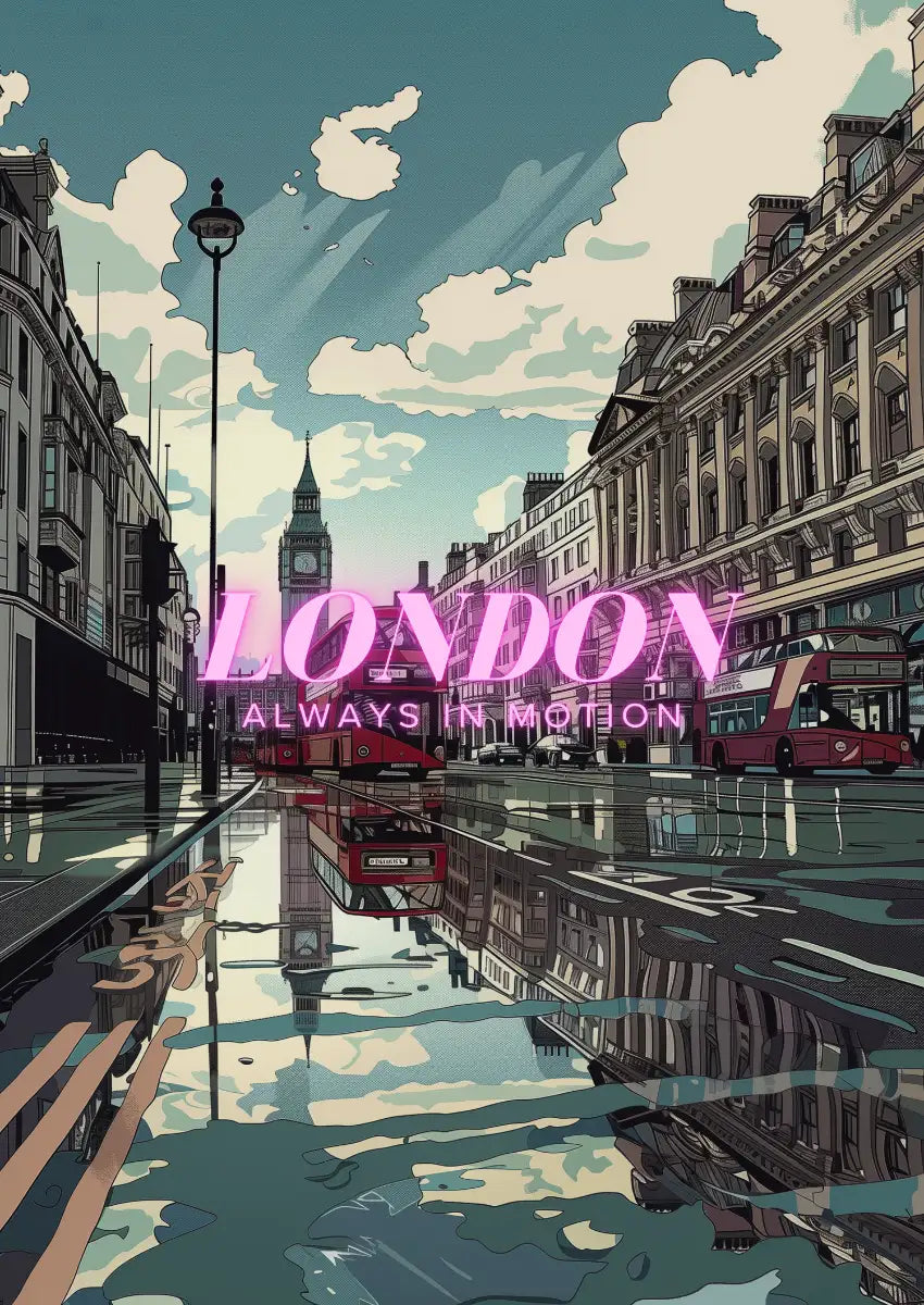 Metallbild -  "London Comic"